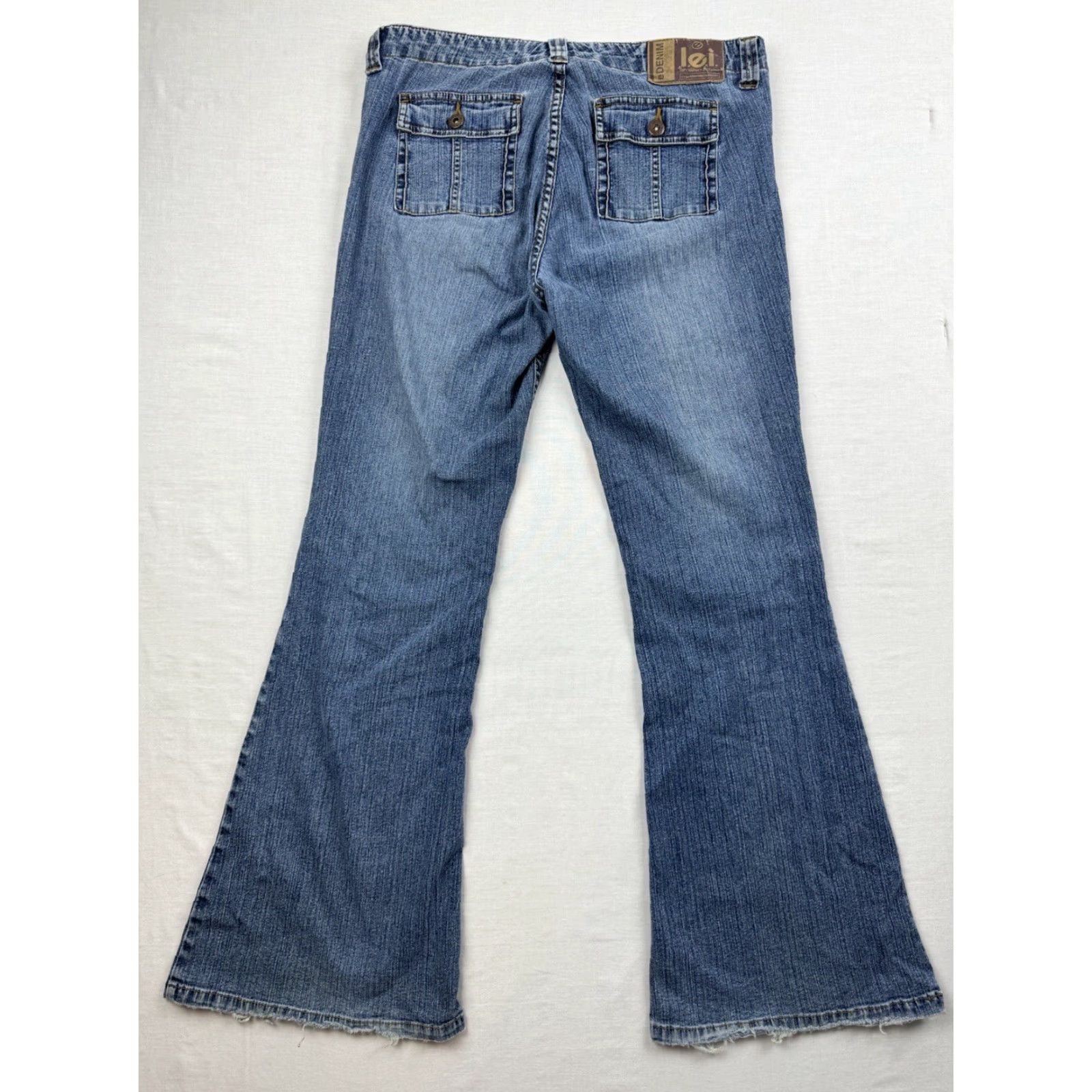 Vintage VINTAGE LEI Jeans Womens 11 Blue Flared Hipster Y2K Low Waist 2000s Jeans Girls Womens Size 32" / US 10 / IT 46 - 7 Thumbnail