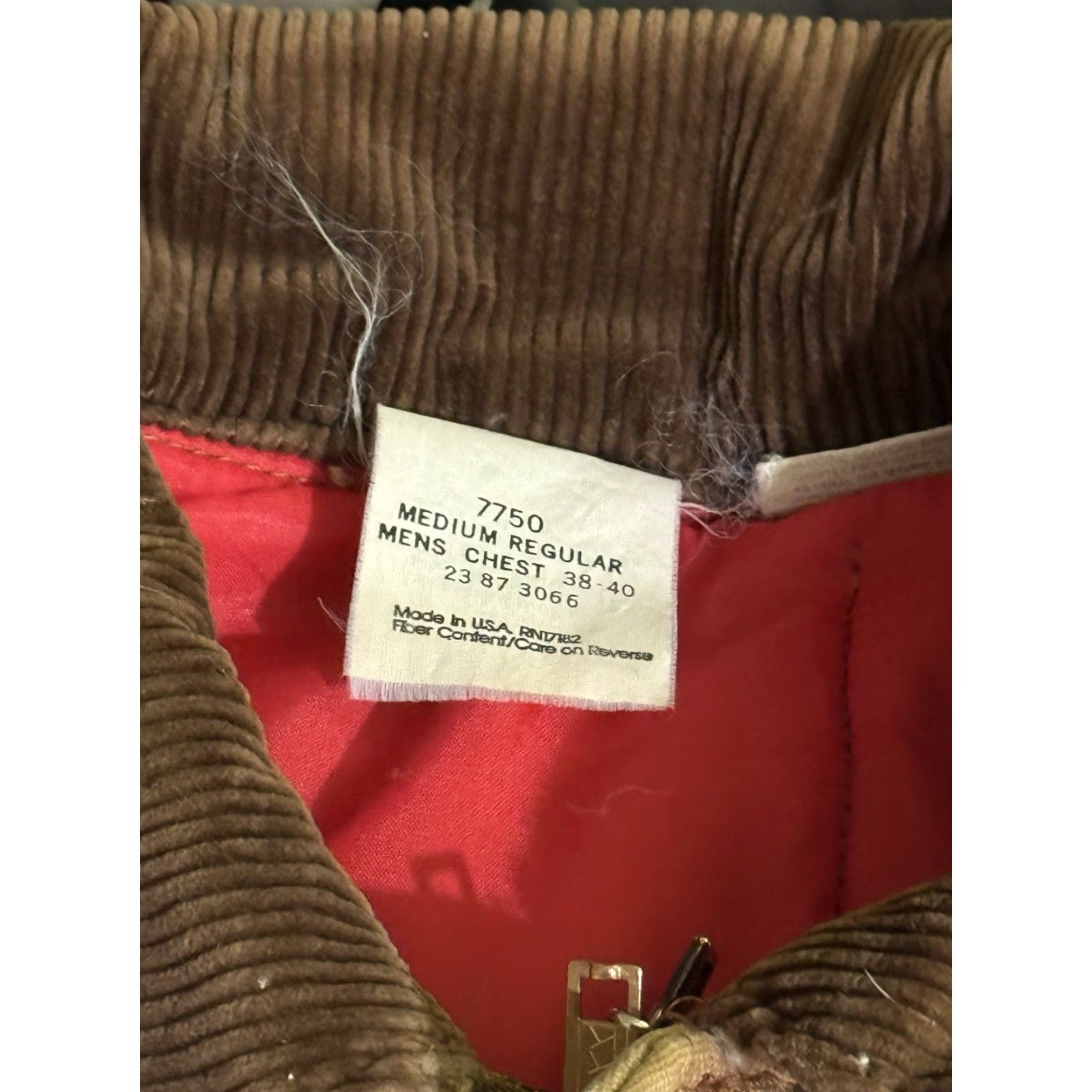 Walls VINTAGE Walls Blizzard-Pruf Canvas Jacket Mens M Brown Corduroy Collar Mid-Length Jacket/Coat Size US M / EU 48-50 / 2 - 5 Thumbnail