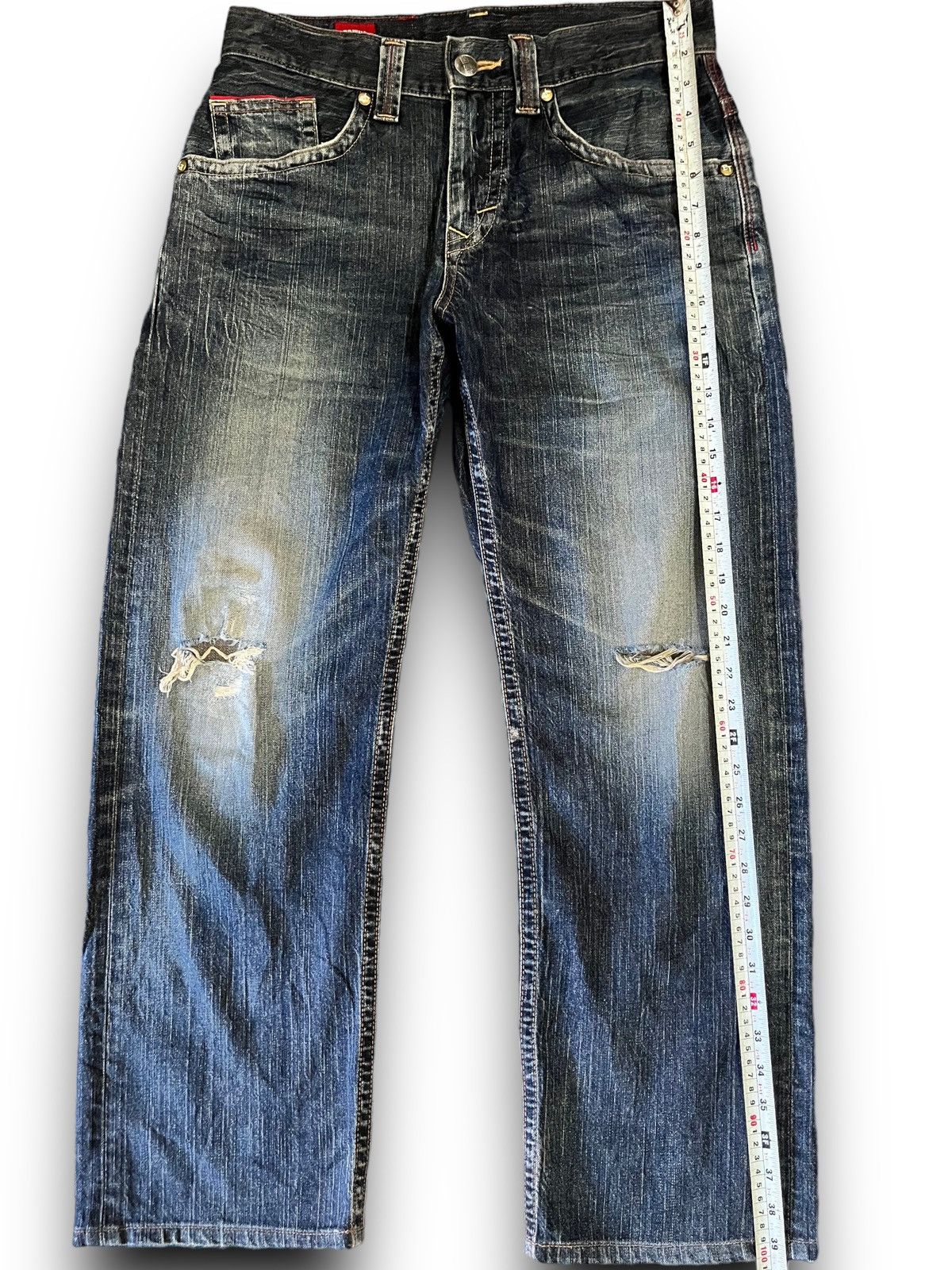Edwin Vintage Edwin Blue Trip Mud Wash Distressed Style Jeans Size US 32 / EU 48 - 16 Thumbnail