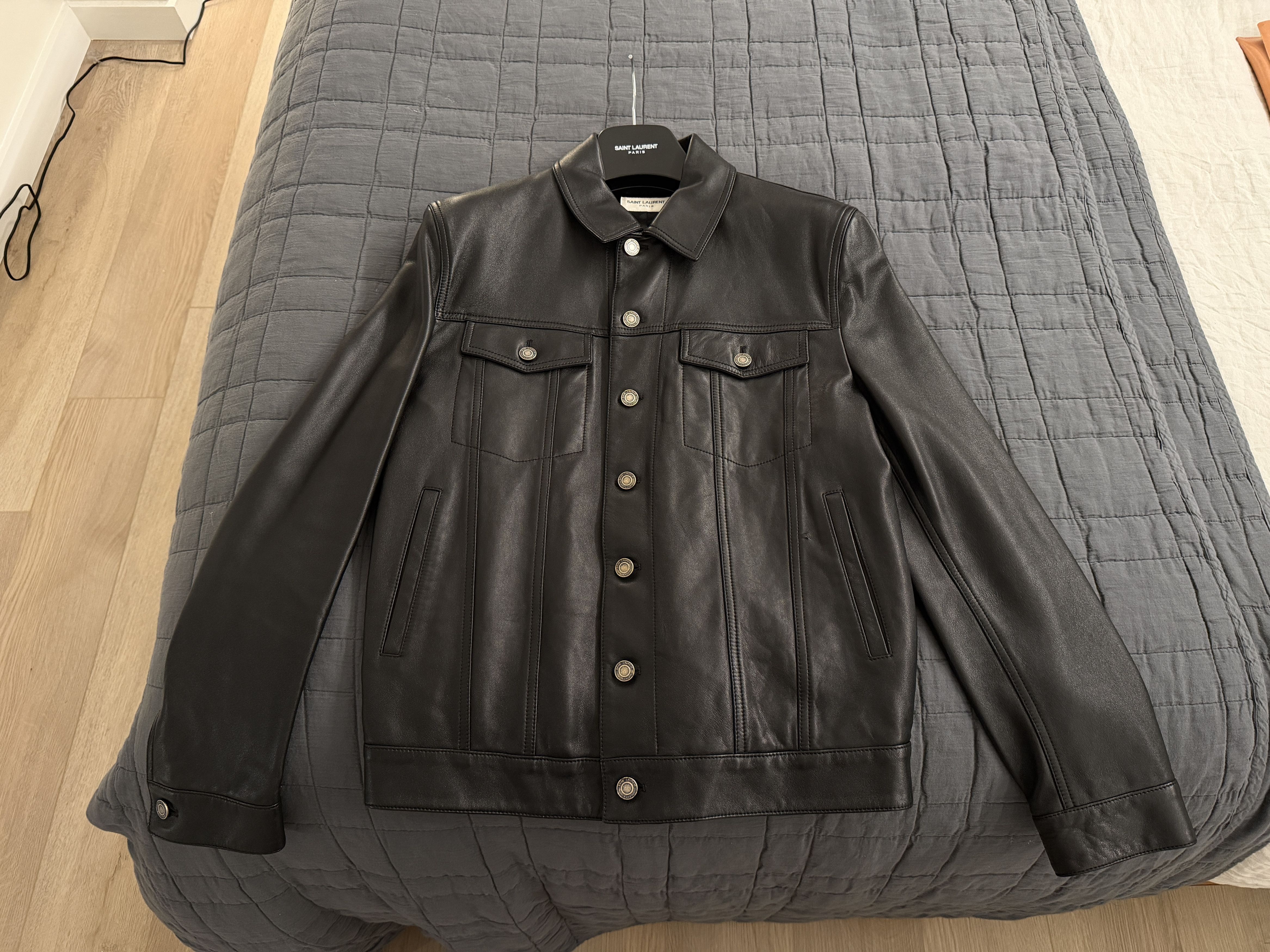 Saint Laurent Paris LAMBSKIN DENIM JACKET Size US L / EU 52-54 / 3 - 3 Thumbnail