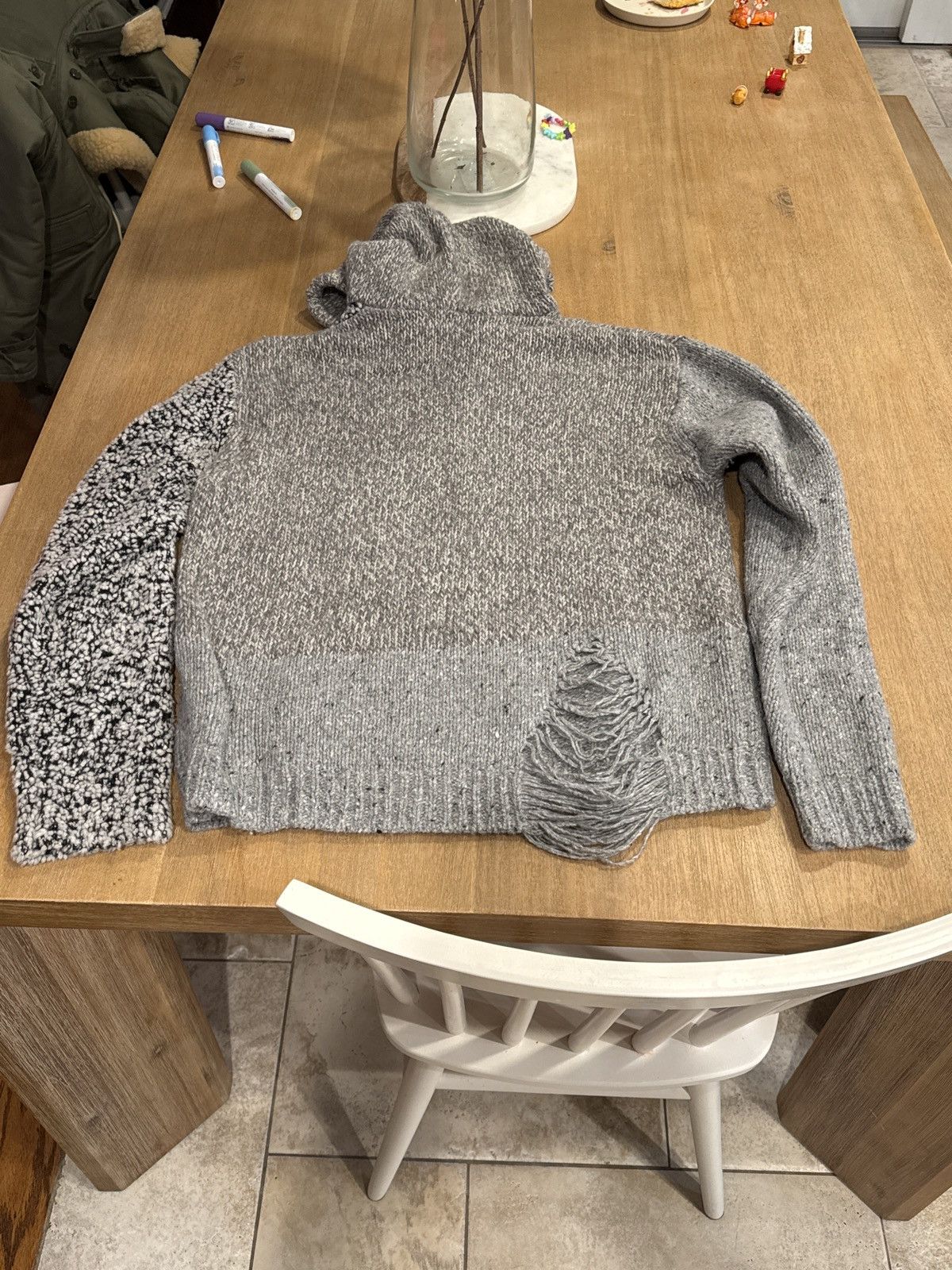 John Elliott John Elliott Knit Distressed Patchwork Hoodie M Size US M / EU 48-50 / 2 - 2 Thumbnail