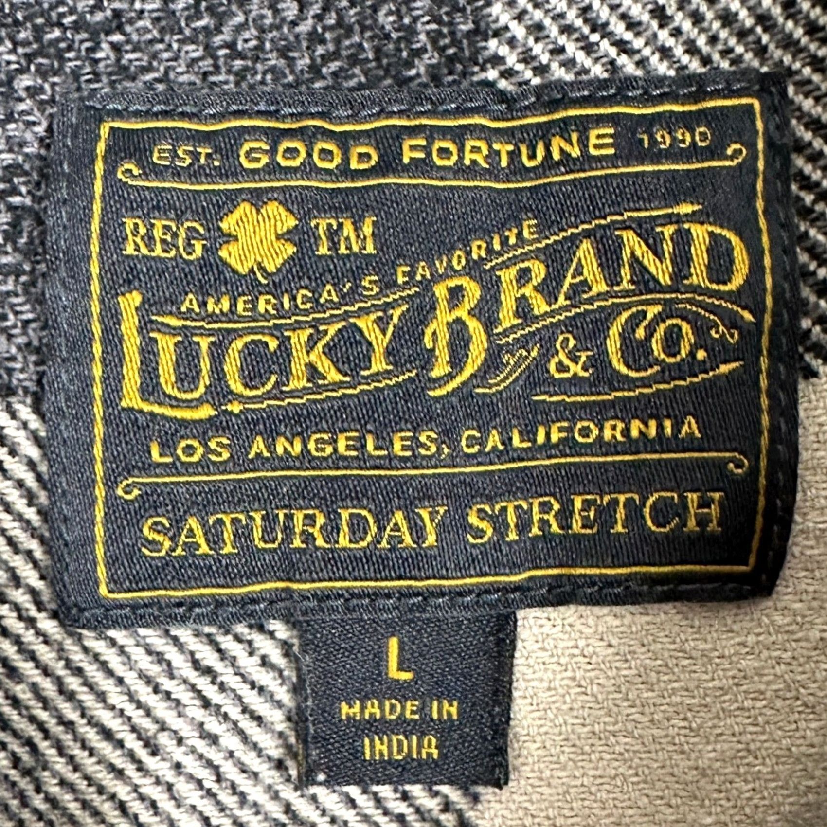 Lucky Brand Lucky Brand Shirt Flannel Plaid Blue Gray Men Large Classic Fit Button-Up Pockets Long Sleeve Size US L / EU 52-54 / 3 - 4 Thumbnail