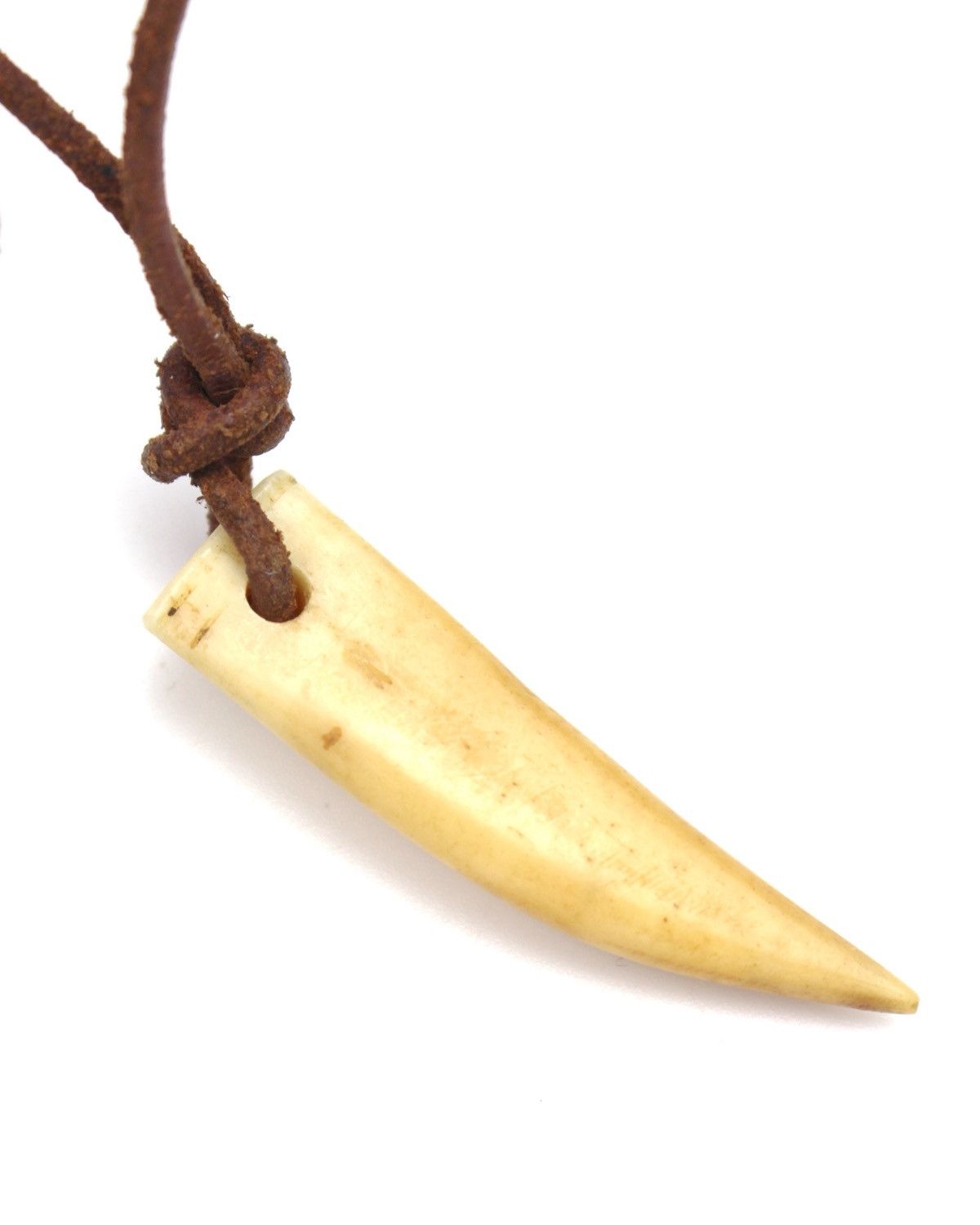 If Six Was Nine 2000S BRAIDED BROWN LEATHER CORD RUSTIC HORN TOOTH NECKLACE Size ONE SIZE - 3 Thumbnail