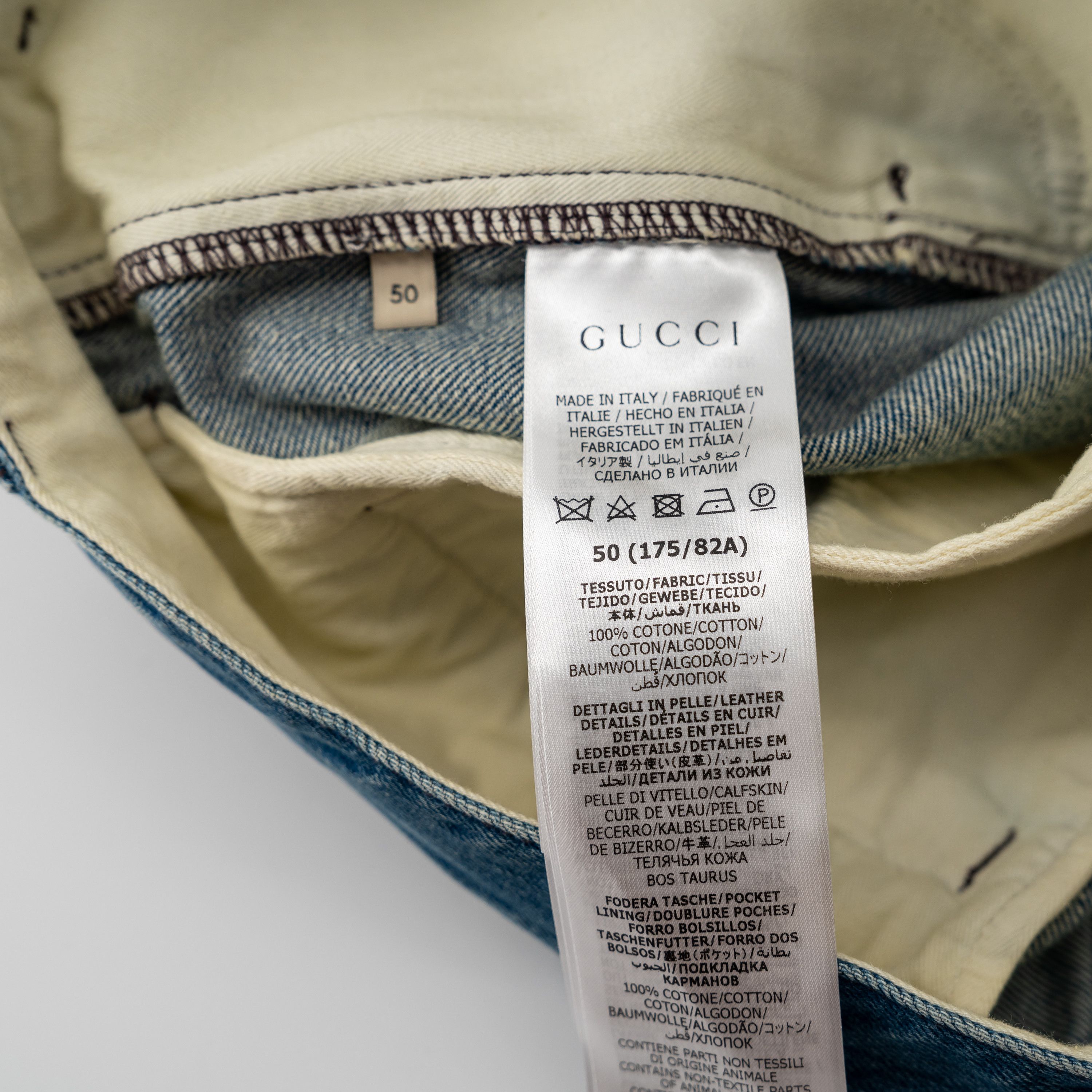Gucci 50 L - Gucci Washed Jeans Organic Denim Pant with Patch Blue Size US 34 / EU 50 - 9 Thumbnail