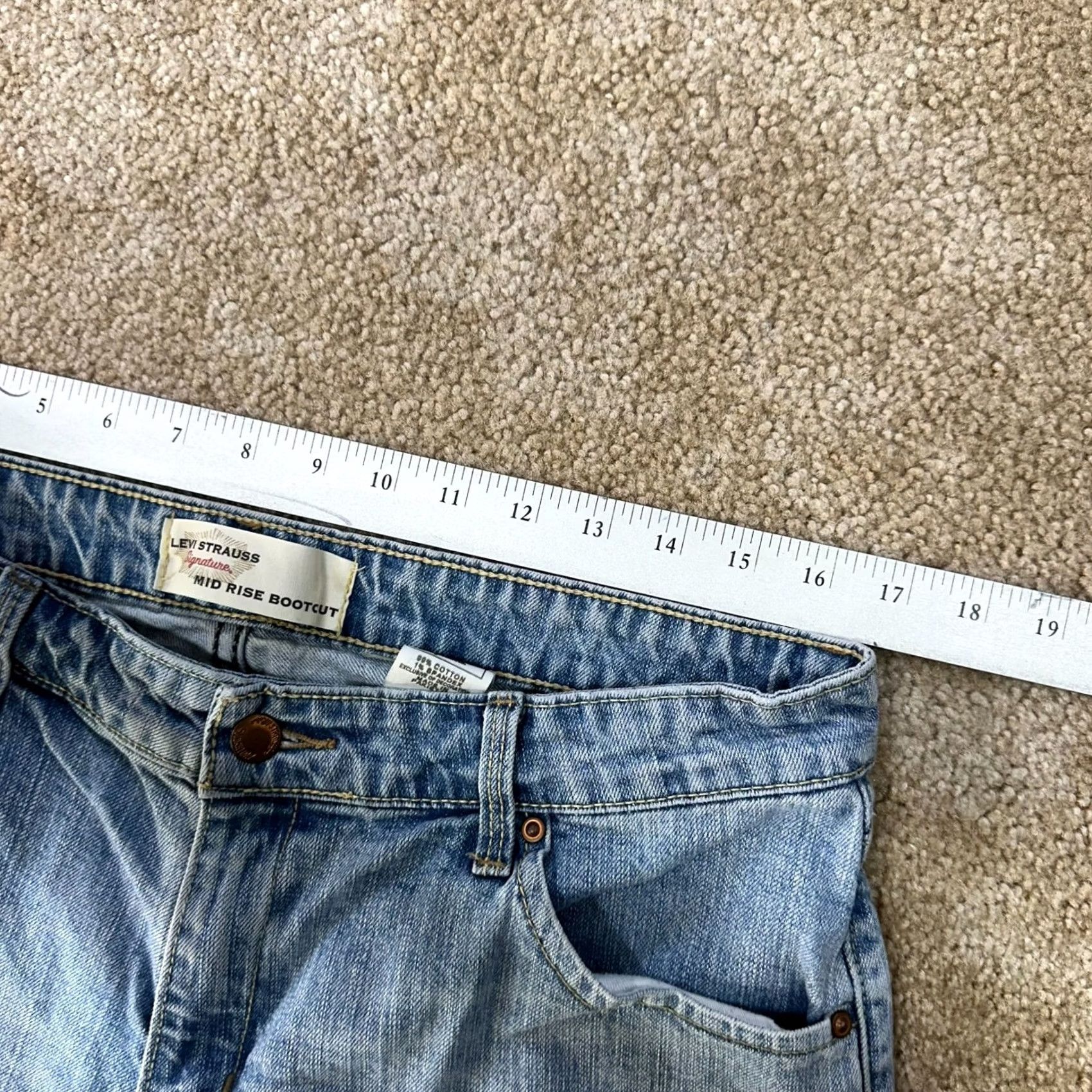 Levi's Levi's Signature Jeans Women's 12L Blue Mid Bootcut Stretch Denim 34" Inseam 5-Pocket Classic Fit Size 34" / US 12 / IT 48 - 7 Thumbnail