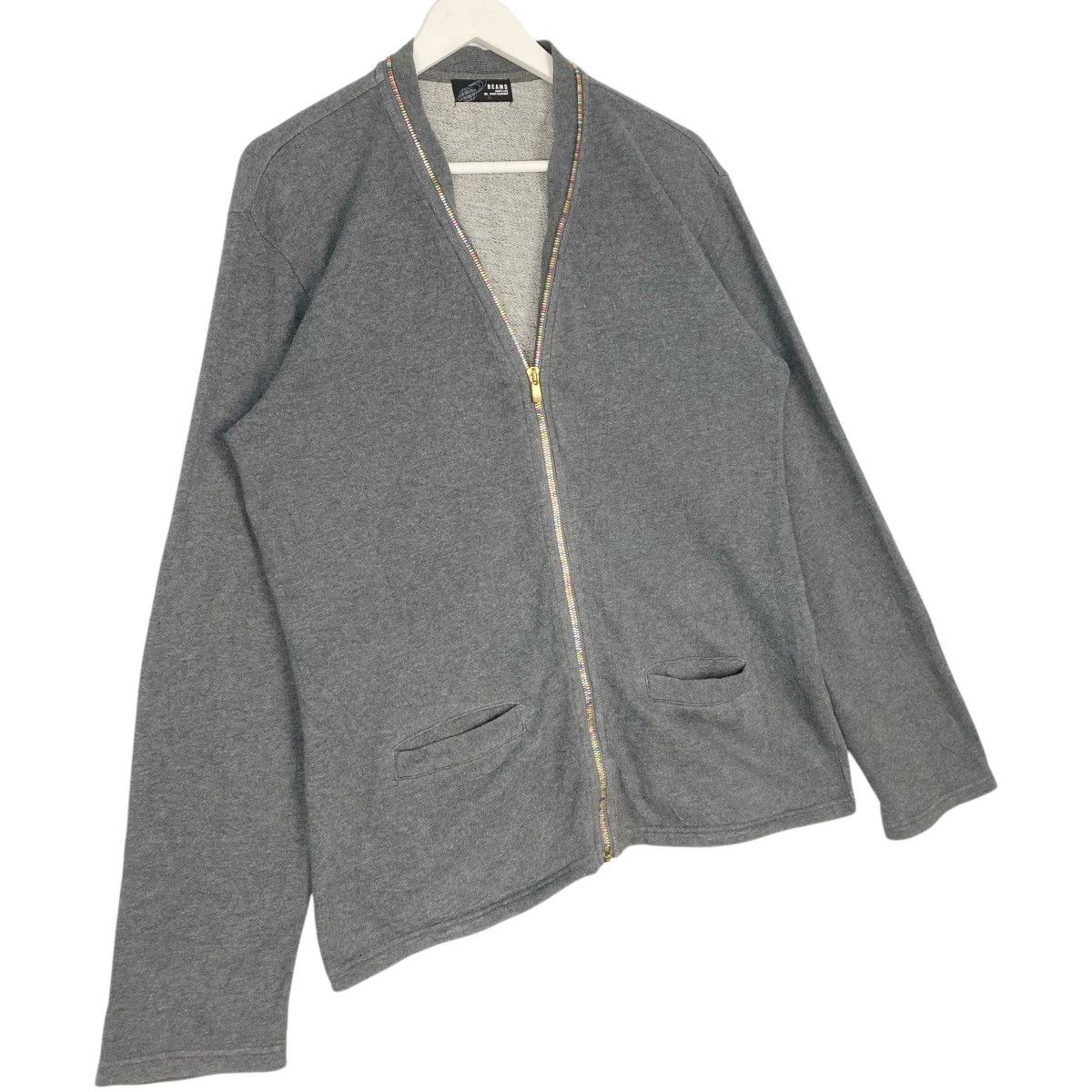 Vintage Vintage Japanese Brand Beams Full Zip Cardigan Sweater Grey Size L / US 10 / IT 46 - 3 Thumbnail