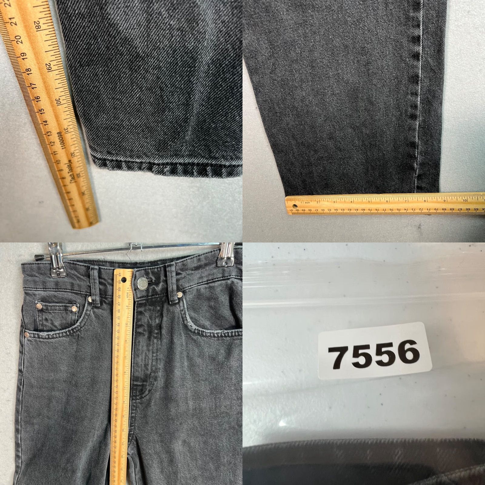 Stradivarius VINTAGE Stradivarius Womens Black Straight Denim Jeans Size 2 Size 26" / US 2 / IT 38 - 8 Thumbnail