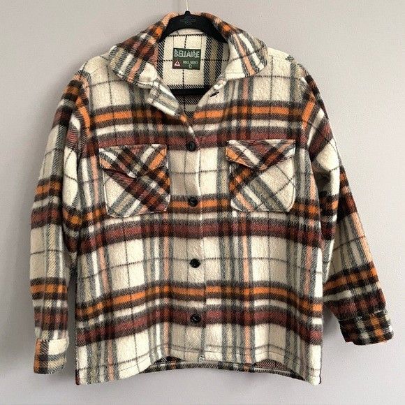 Vintage Vintage Plaid Wool Bell Shirt Light Jacket / Shacket Size M / US 6-8 / IT 42-44 - 9 Thumbnail