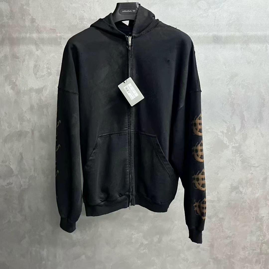 Balenciaga balenciaga black zip-up hoodie jacket Size US S / EU 44-46 / 1 - 1 Thumbnail