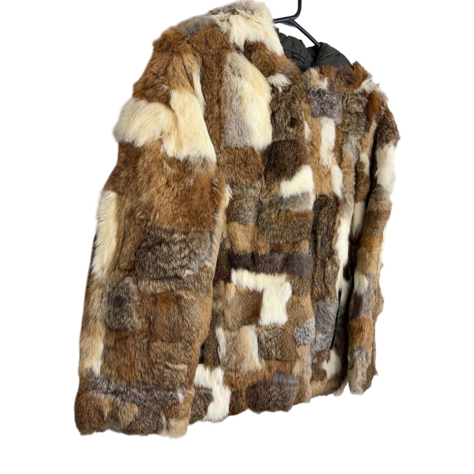 Vintage Vintage Authentic 100% Women's Rabbit Fur Patchwork Coat Size L / US 10 / IT 46 - 5 Thumbnail