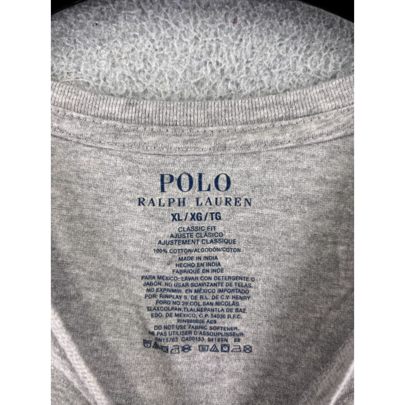 Ralph Lauren VINTAGE Ralph Lauren Shirt Adult XL Gray Short Sleeve Crew Neck Cotton Embroidered Logo Classic Sports Mens Size US XL / EU 56 / 4 - 6 Thumbnail