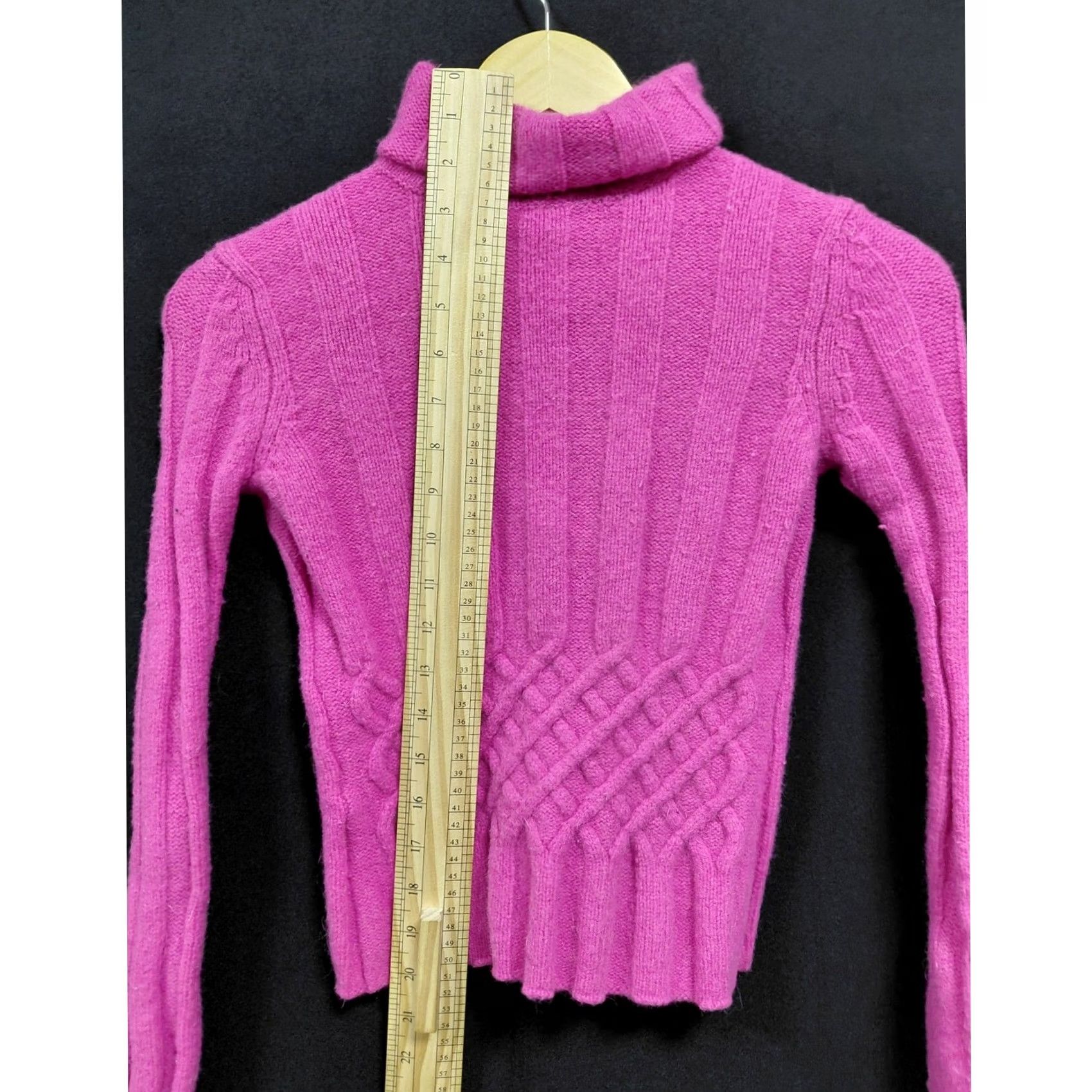 Ann Taylor ANN TAYLOR LOFT PETITES Wool Blend Angora Sweater Pink Knit XS Turtleneck Long Sleeve Pullover Casual Workwear Women Size XS / US 0-2 / IT 36-38 - 6 Thumbnail
