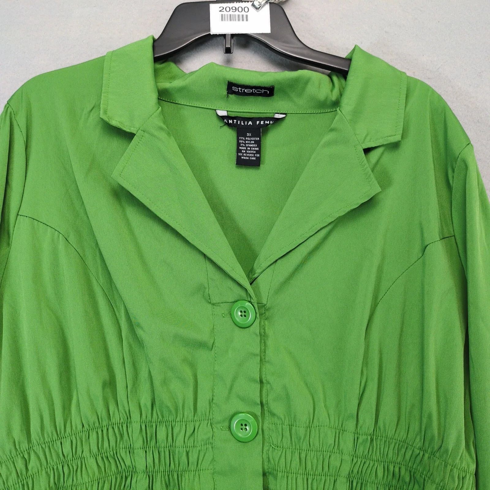 Other Antilia Femme Green Smocked Waist Blouse Tunic Top 3X Size 3XL / US 20-22 - 8 Thumbnail