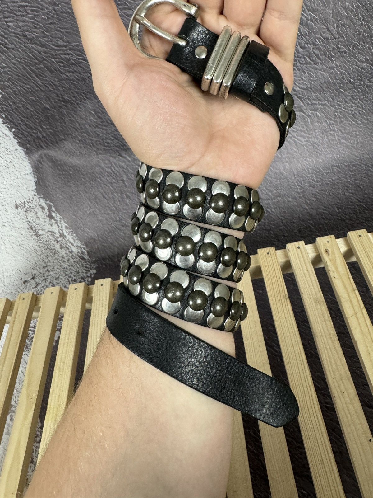 Genuine Leather Marc Cain black Gunmetal leather belt 85 N 3 made in Germany Size ONE SIZE - 2 Thumbnail