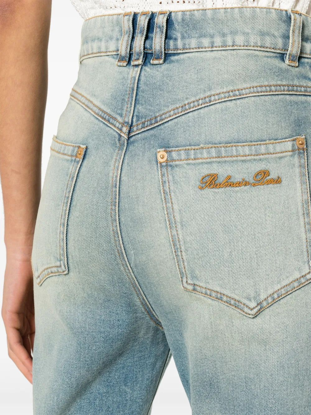 Balmain o1s1wg110825 Mid Rise Skinny Jeans in Indigo Blue Size 30" / US 8 / IT 44 - 4 Thumbnail