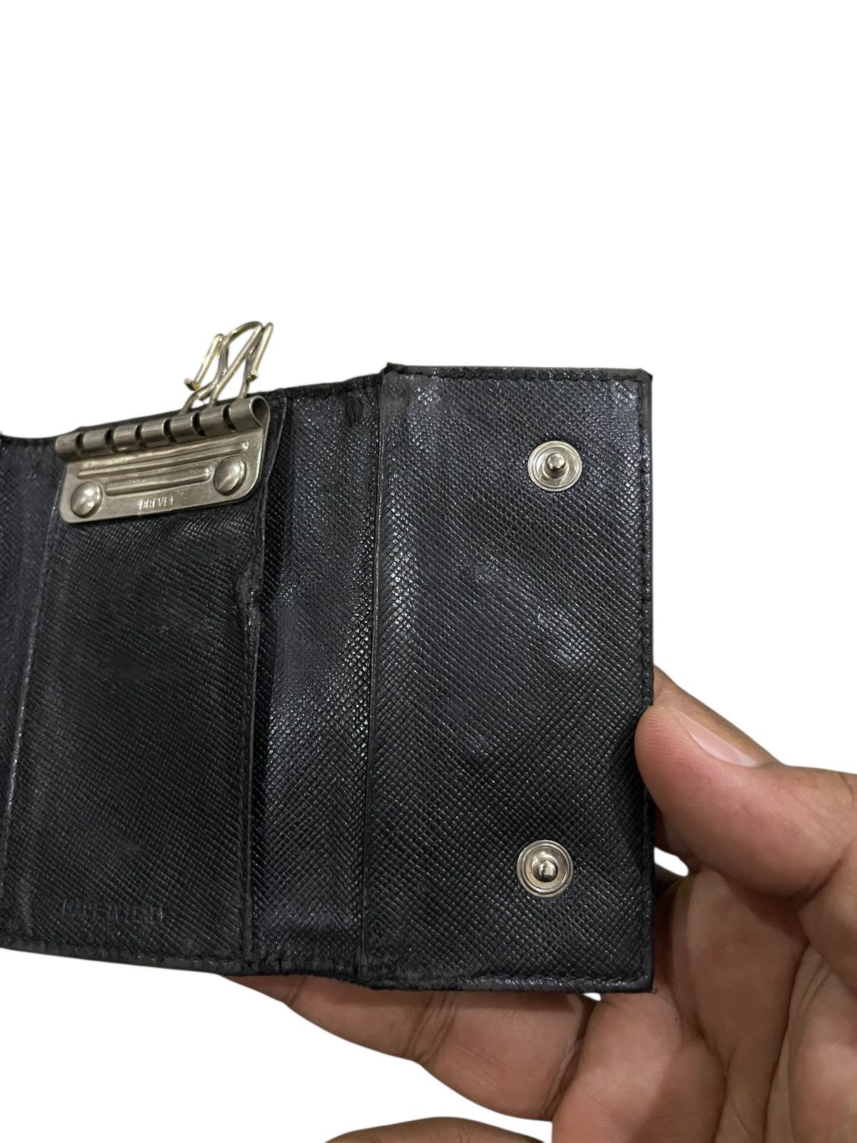 Prada PRADA TESSUTO NYLON KEY CASE HOLDER BLACK Size ONE SIZE - 12 Thumbnail