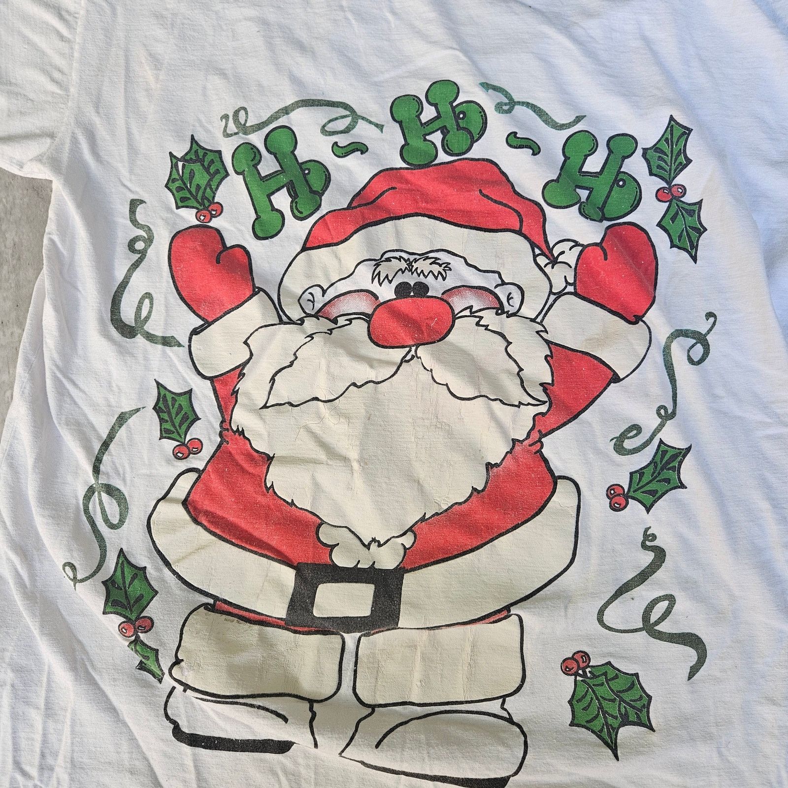 &Daughter Vintage 90’s Santa Single Stitch Short Sleeve T-Shirt XXL Size XXL / US 16-18 / IT 52-54 - 2 Thumbnail