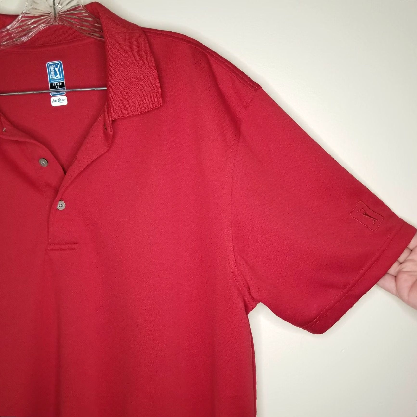 PGA Tour PGA TOUR Polo Shirt Red Short Sleeve Airflux Size XL Men Mens XL Red PGA Tour Polo Shirt Airflux Short Sleeve Size US XL / EU 56 / 4 - 2 Thumbnail