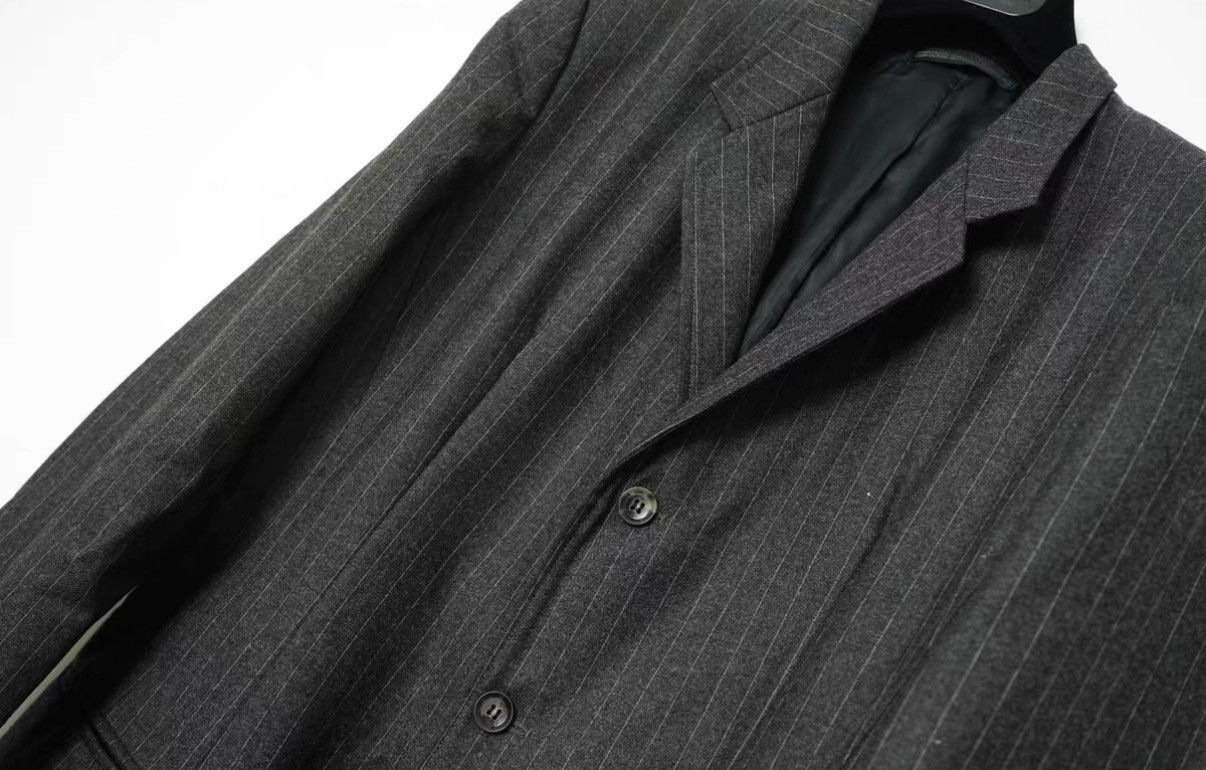 Yohji Yamamoto Yohji Yamamoto Tailored Waist Striped Wool Coat Size M / US 6-8 / IT 42-44 - 4 Thumbnail