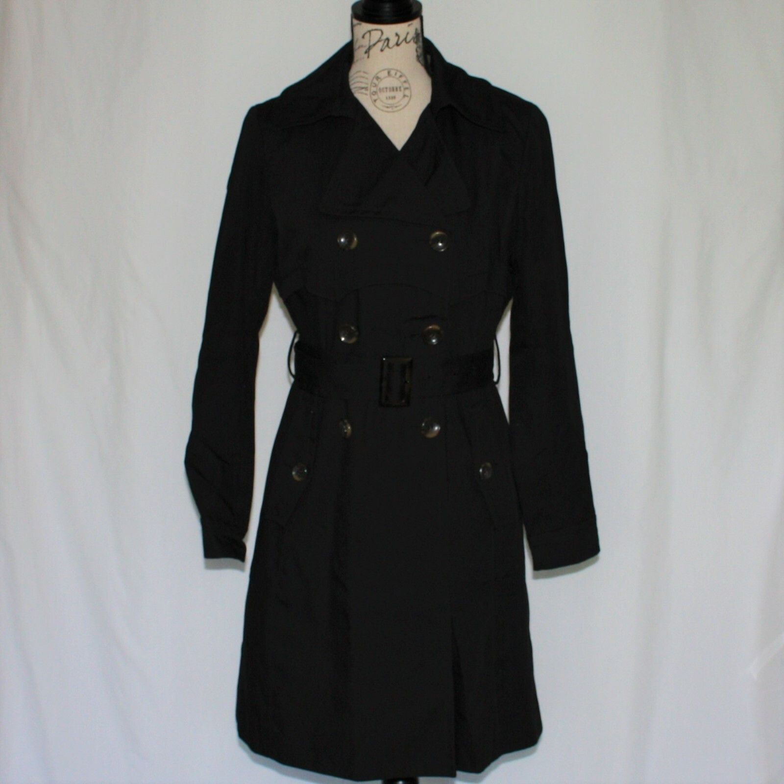 Kenneth Cole Women's Black Trench Coat Belted Jacket in size Medium Size M / US 6-8 / IT 42-44 - 7 Thumbnail