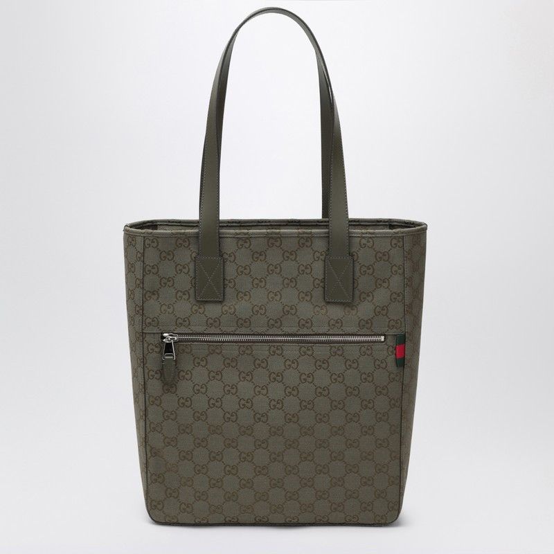 Gucci Gucci Medium Shopping Bag In Green Gg Fabric Size ONE SIZE - 1 Thumbnail