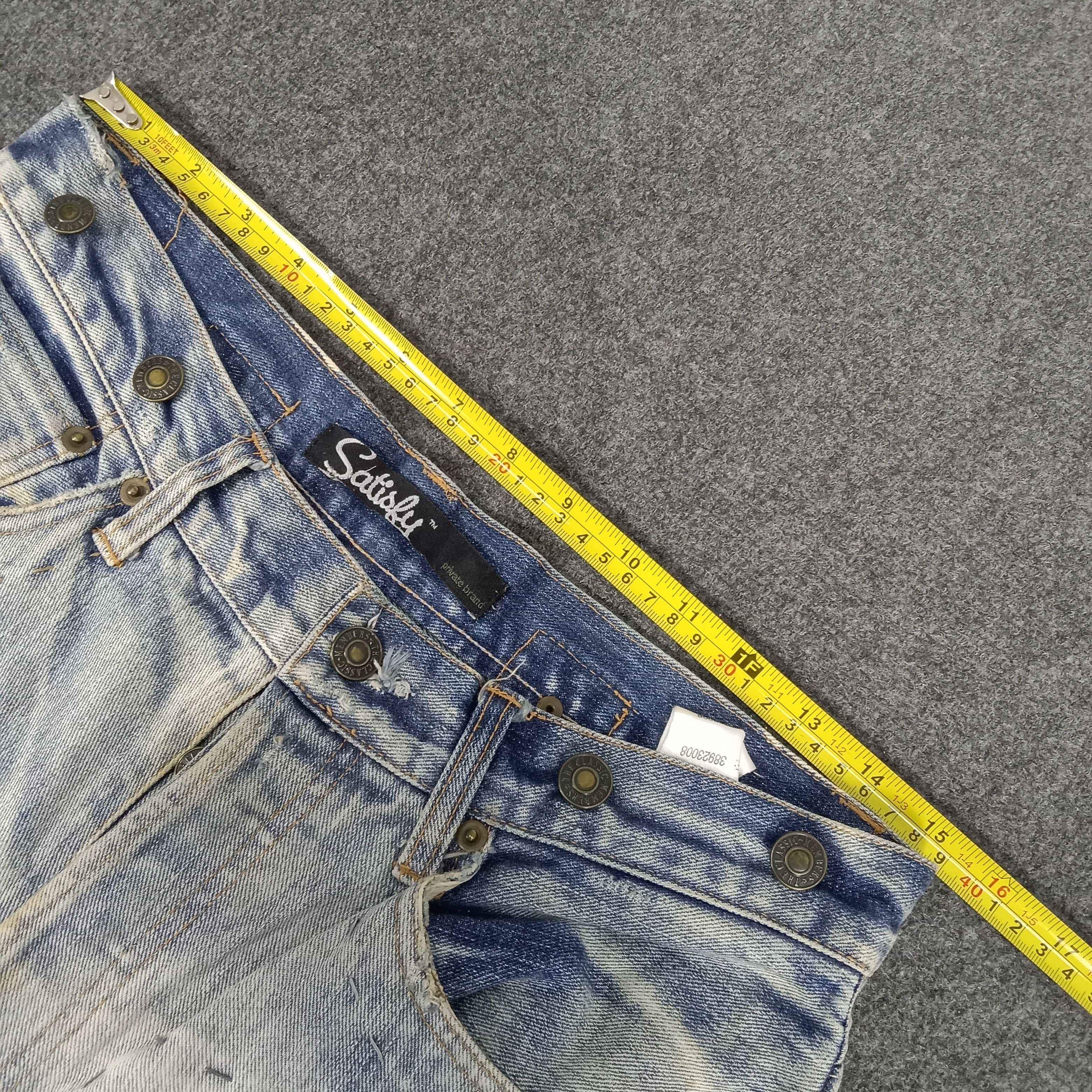 Vintage Satisfy Private Brand Distressed Patches Denim Jean Size US 30 / EU 46 - 11 Thumbnail