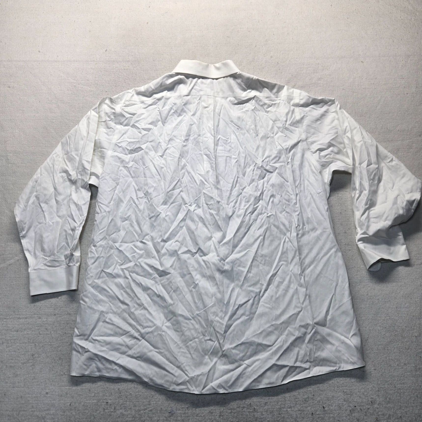 Jos. A. Bank VINTAGE Jos. A. Bank Traveler Dress Shirt Men's Long Sleeve Solid White Medium Cotton Classic 90s Business Office Size 48R - 7 Thumbnail
