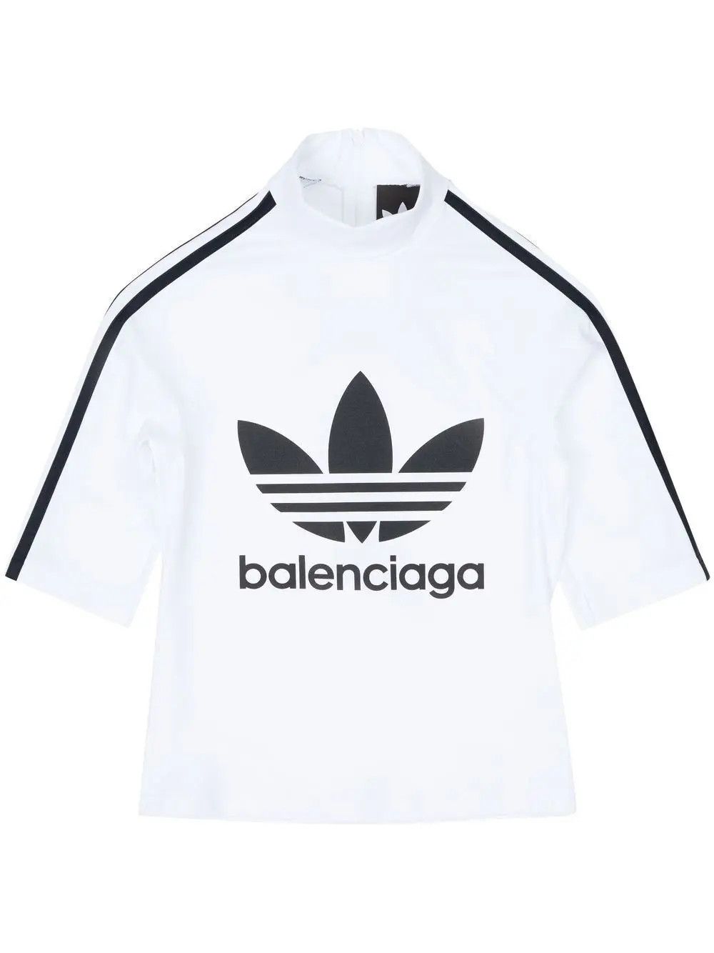 o1srvl11e0424 Balenciaga / Adidas Short Sleeve Top in Black