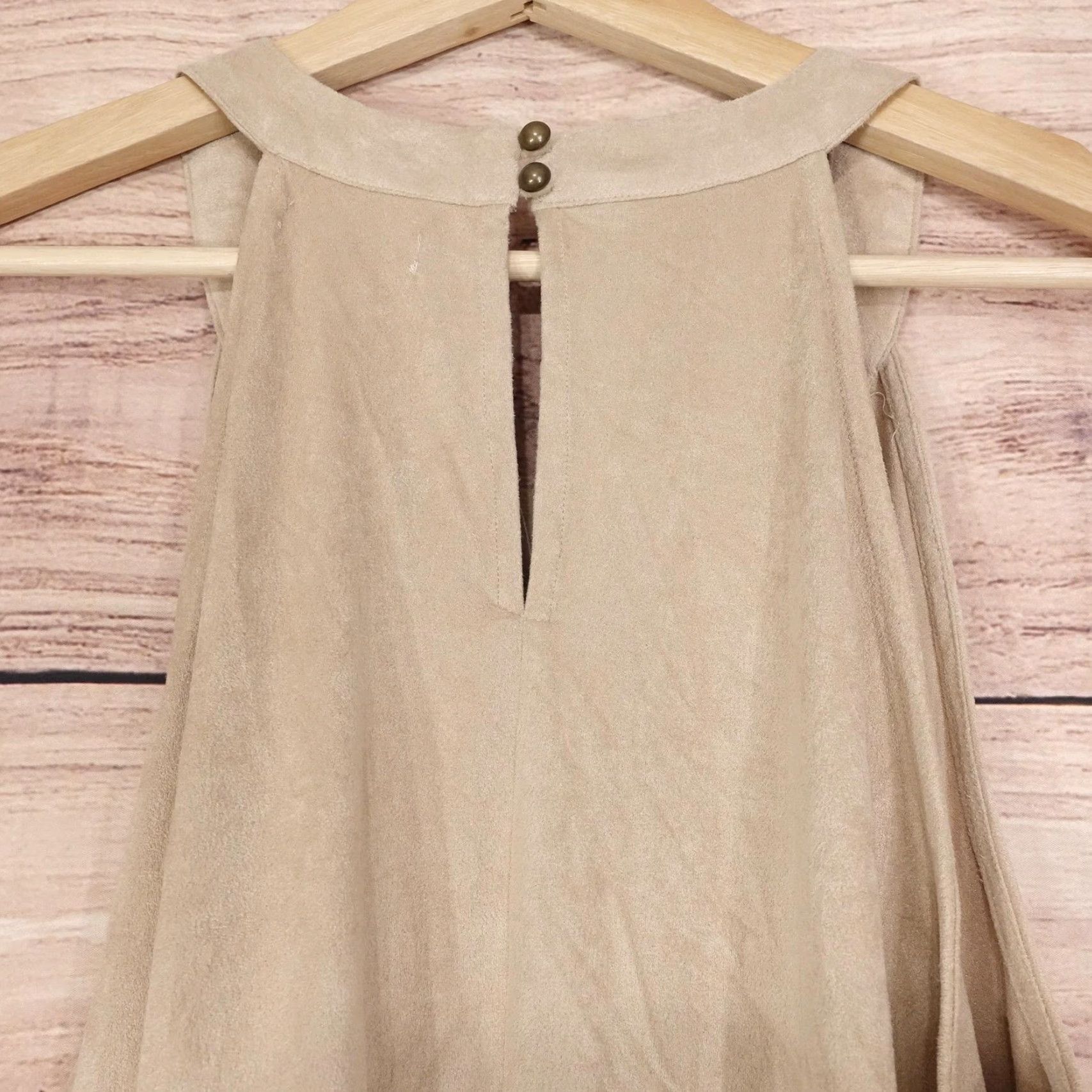 Vintage Maurices Tank Womens 1 Tan Lace Inset Crochet Hem Sleeveless Boho Size XS / US 0-2 / IT 36-38 - 5 Thumbnail