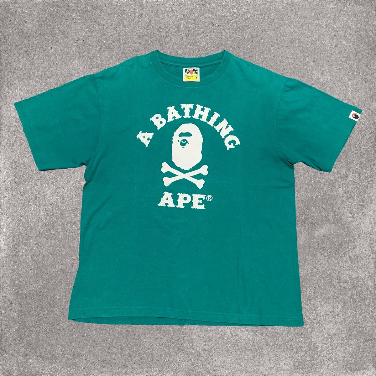 Bape Bape Medium College Pirate Store Green Tee A Bathing Ape Size US M / EU 48-50 / 2 - 1 Thumbnail