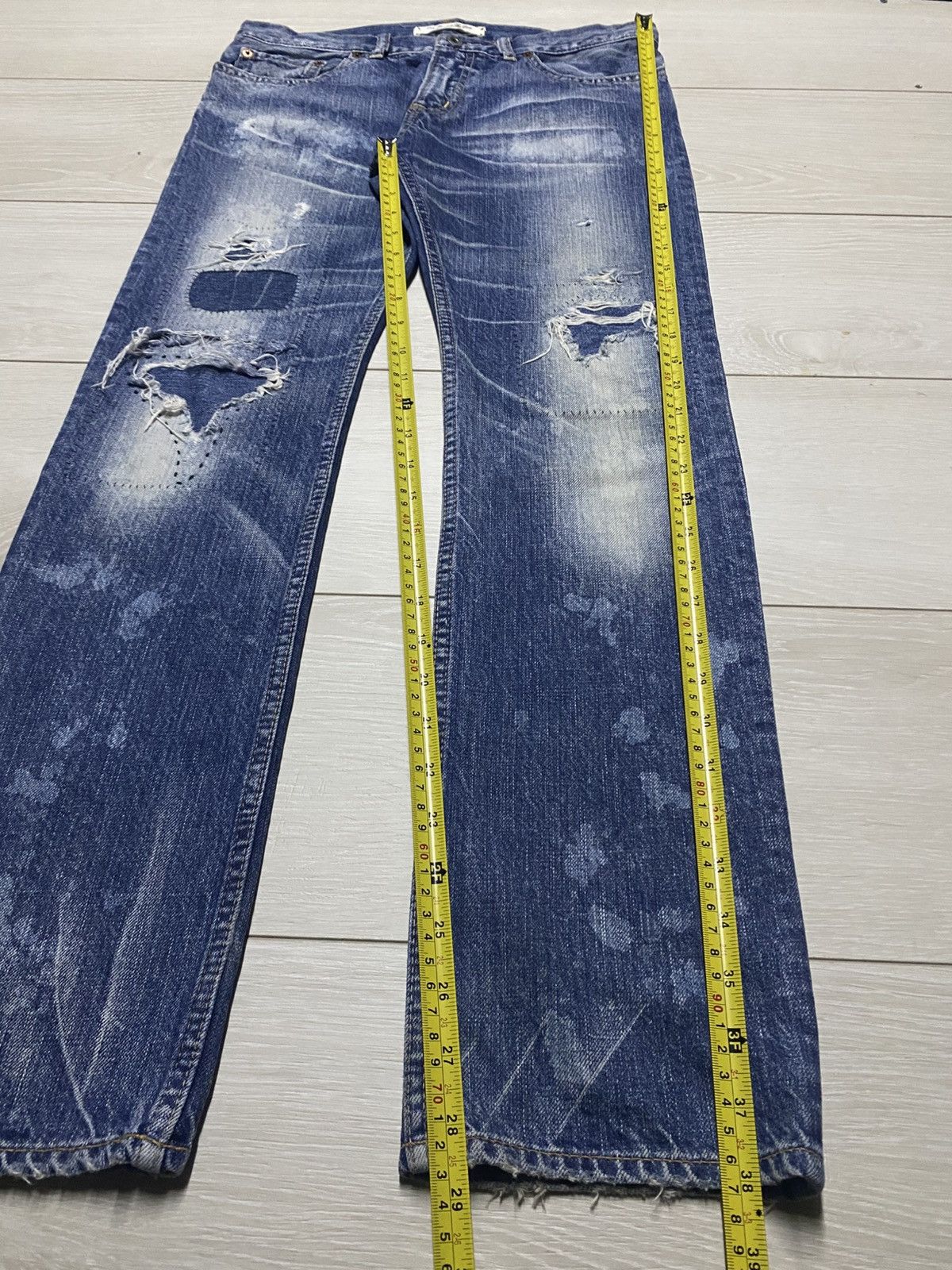 Neighborhood Vintage Japanese Brand Rnaic Repair Bleach Skinny Jeans Size US 31 - 15 Thumbnail