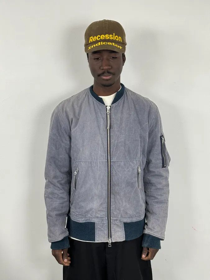 Our Legacy Our Legacy Dyed Blue Eroded Bomber Jacket Size US M / EU 48-50 / 2 - 1 Thumbnail
