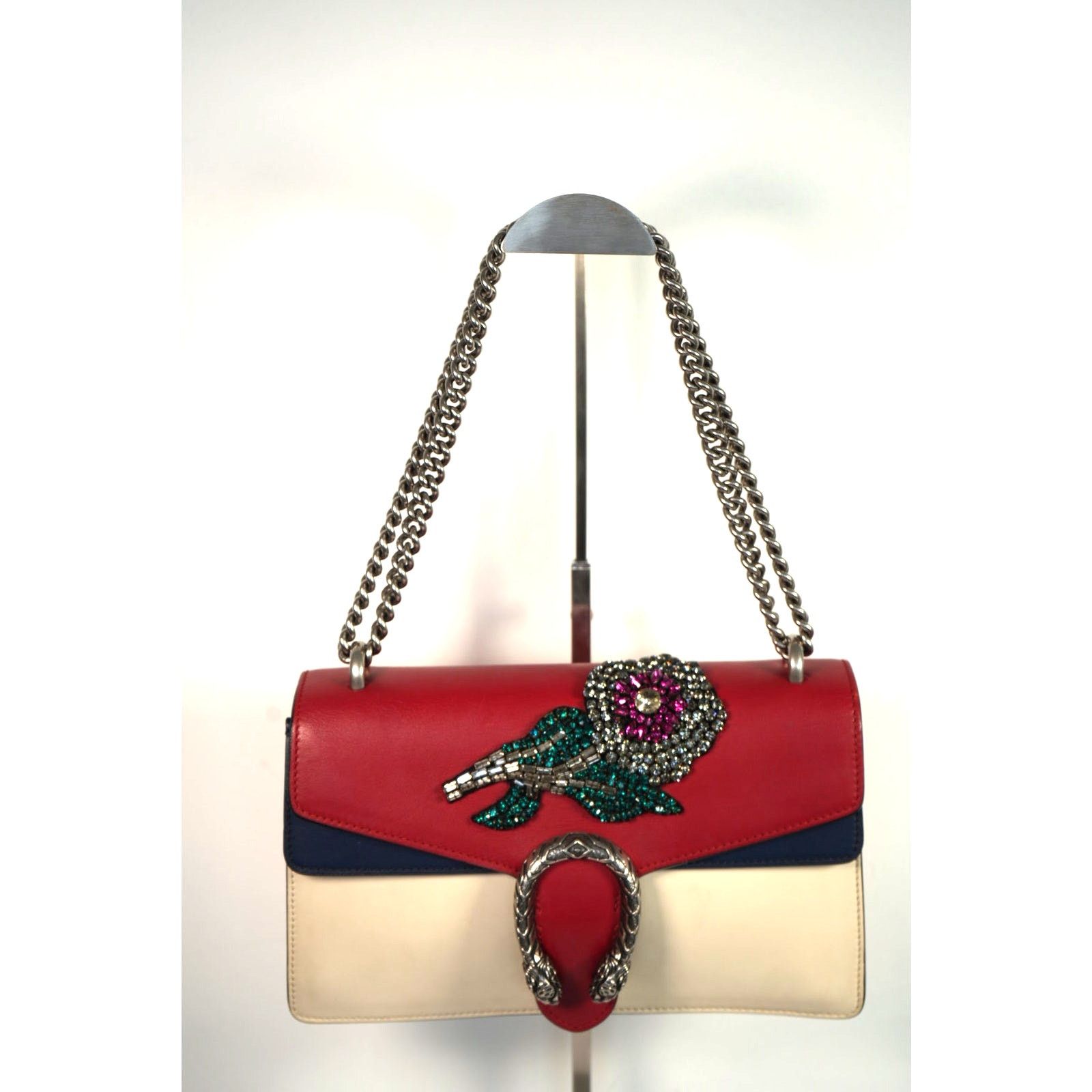Gucci Dionysus Rhinestone Leather Chain Shoulder Bag, Women's