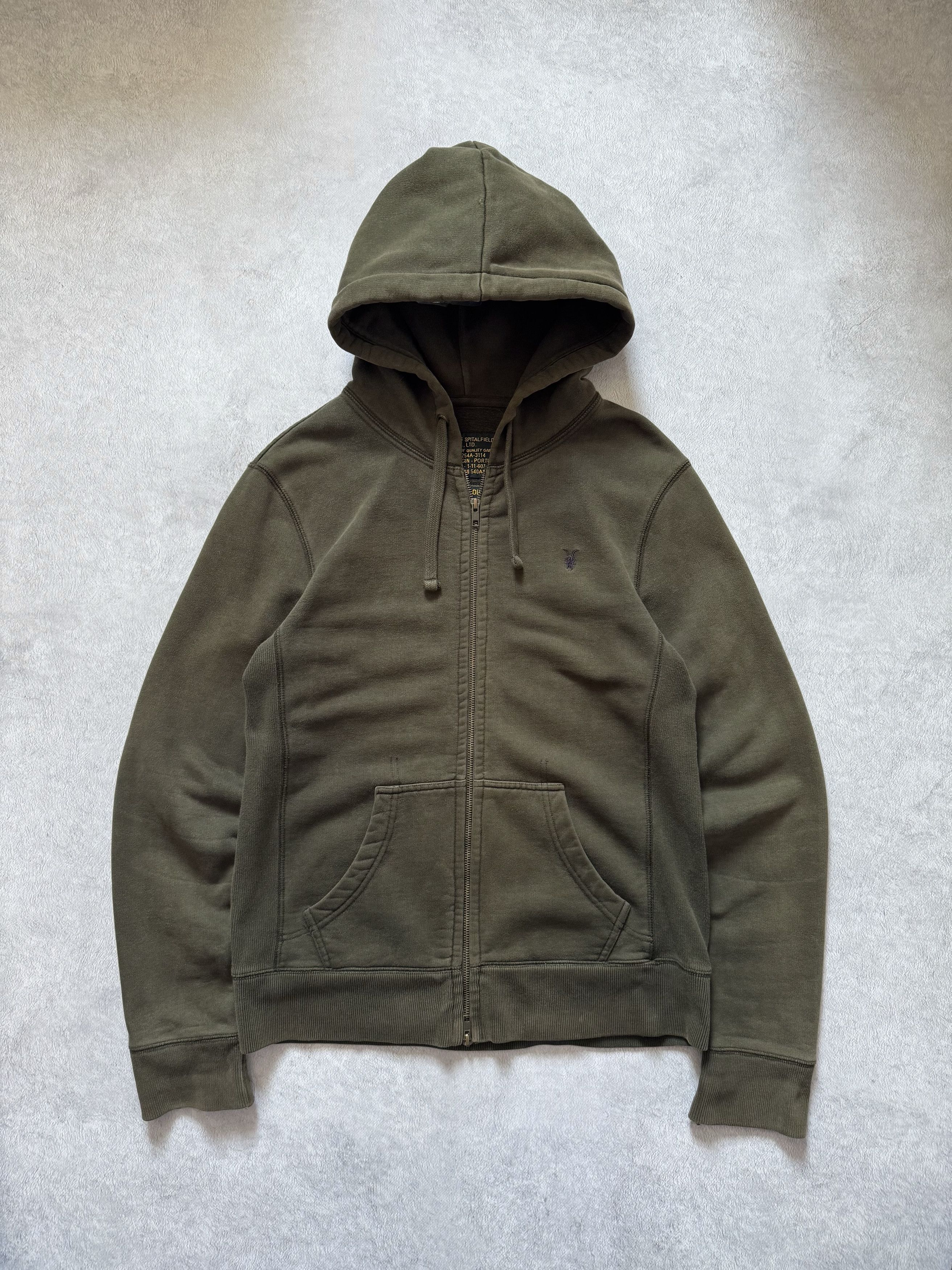 Allsaints Allsaints Spitalfields Heavy Zip Hoodie Faded Khaki Size US M / EU 48-50 / 2 - 1 Thumbnail