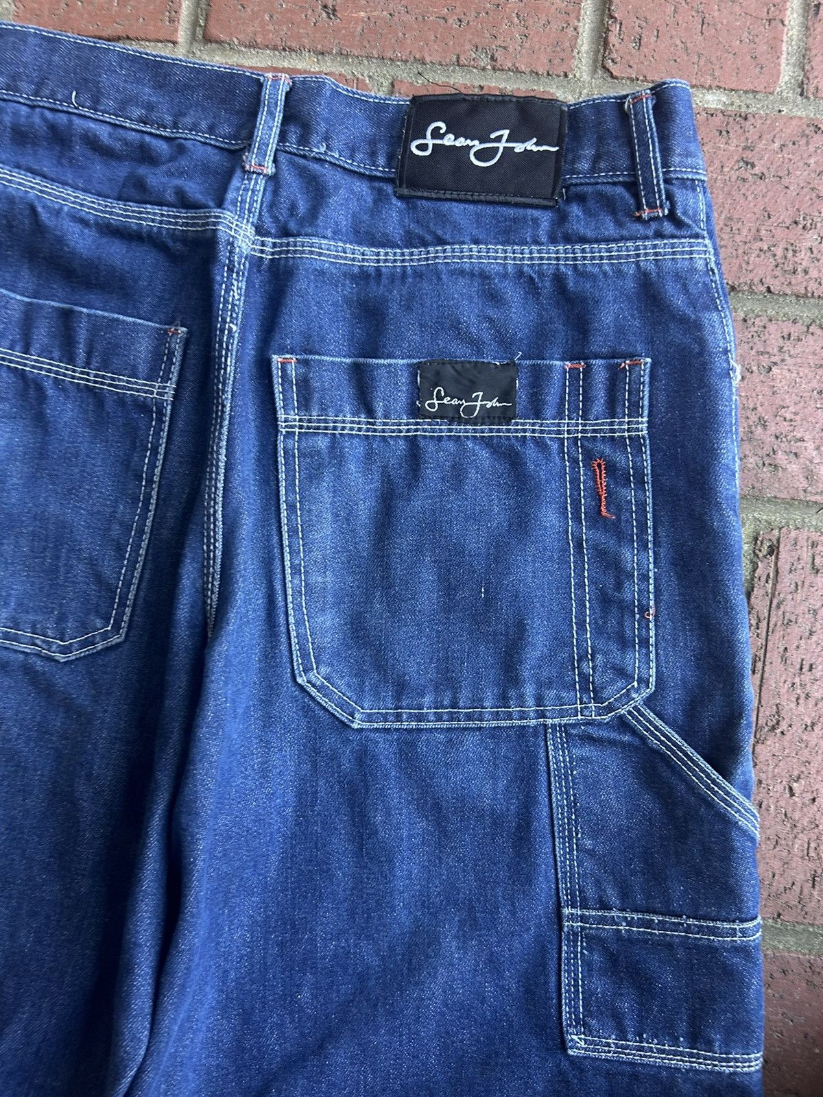 Sean John Vintage 90s Sean Jean baggy blue jnco style denim shorts Size US 34 / EU 50 - 3 Thumbnail