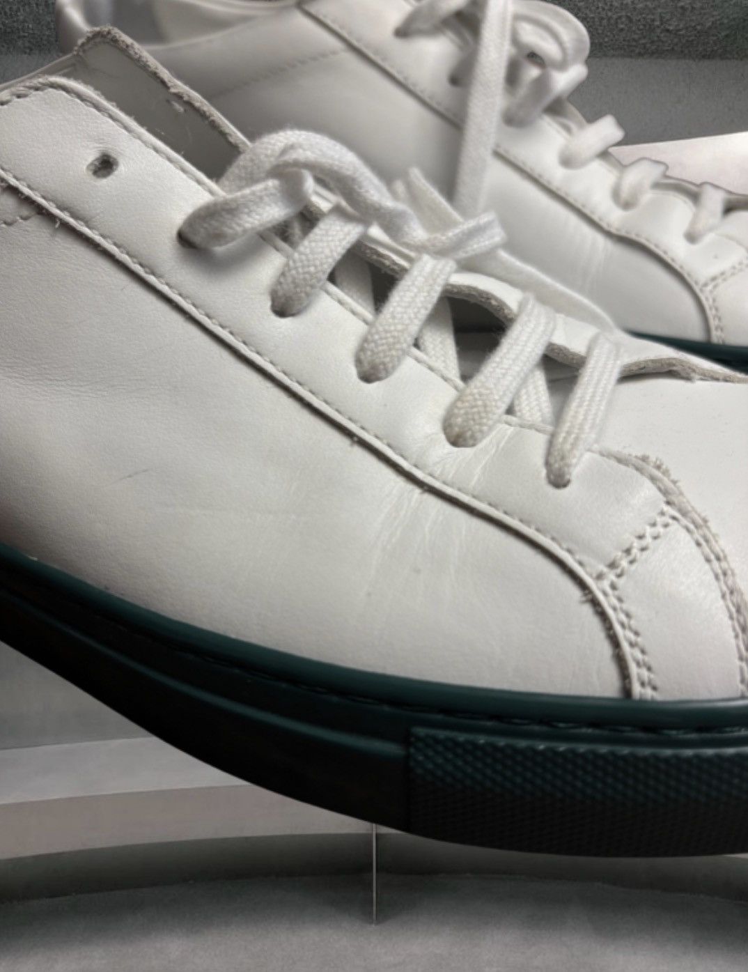 Common Projects Common Projects Achilles Low in white and teal Size US 6.5 / EU 39-40 - 5 Thumbnail