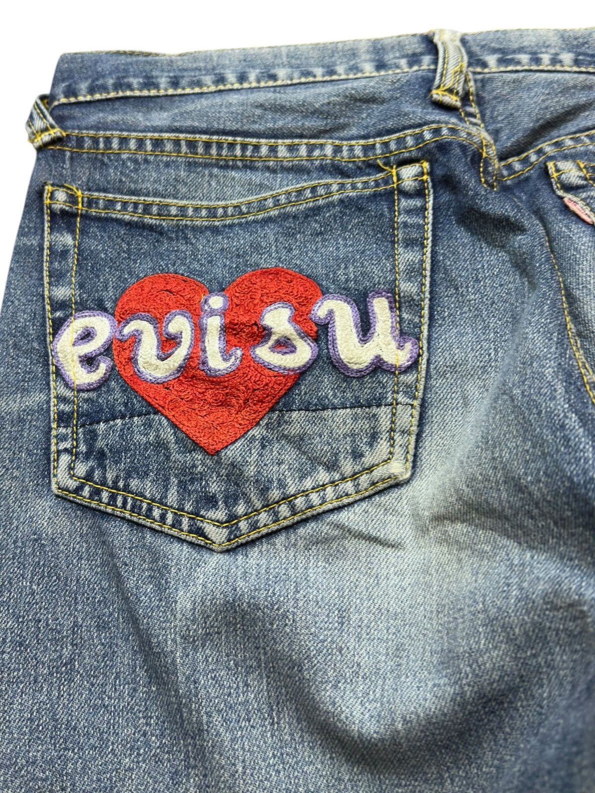 Evisu Vintage Evisu Donna Osaka Selvedge Faded Distressed Denim Size US 29 - 7 Thumbnail