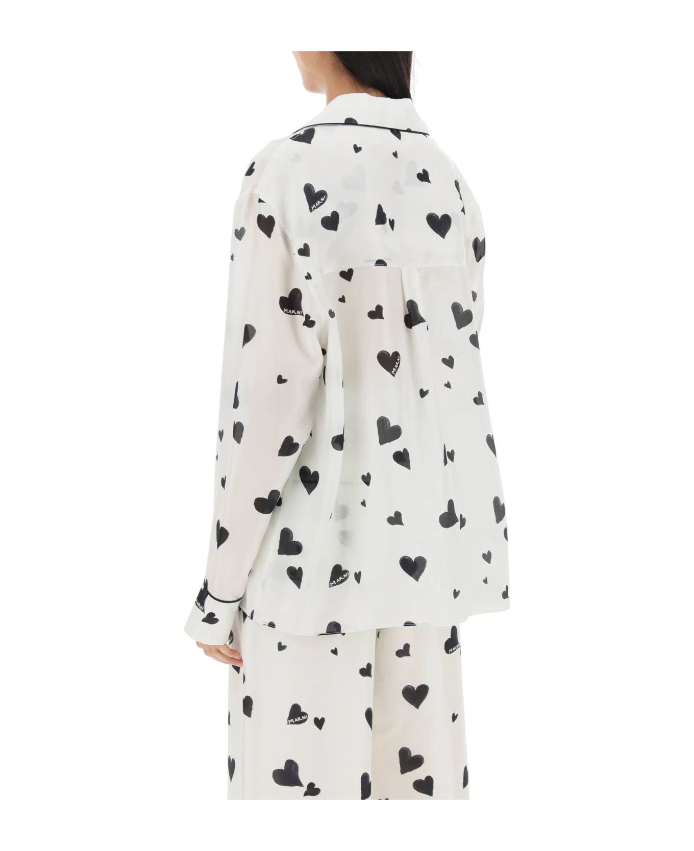 Marni o1y1125 Patterned Shirt in White/Black Size XS / US 0-2 / IT 36-38 - 3 Thumbnail