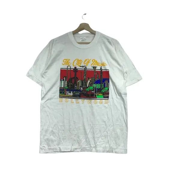 Band Tees × Vintage Vtg 80’ HOLLYWOOD CITY MUSIC Jazz Blues Single Stitch Tee Size US M / EU 48-50 / 2 - 1 Thumbnail