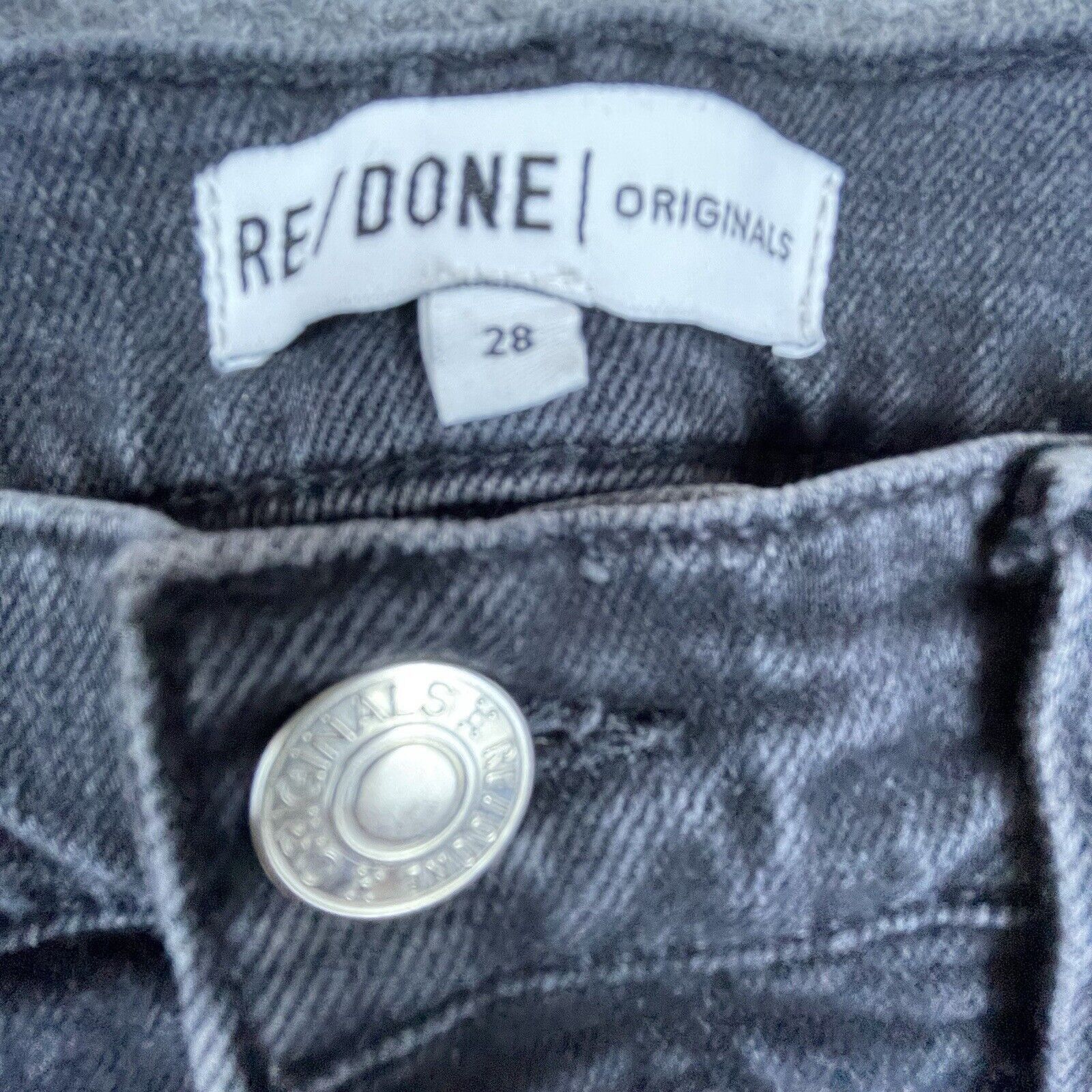 RE/DONE Re/Done Jeans Womens 28 Faded Black Straight Raw Hem Size 28" / US 6 / IT 42 - 6 Thumbnail