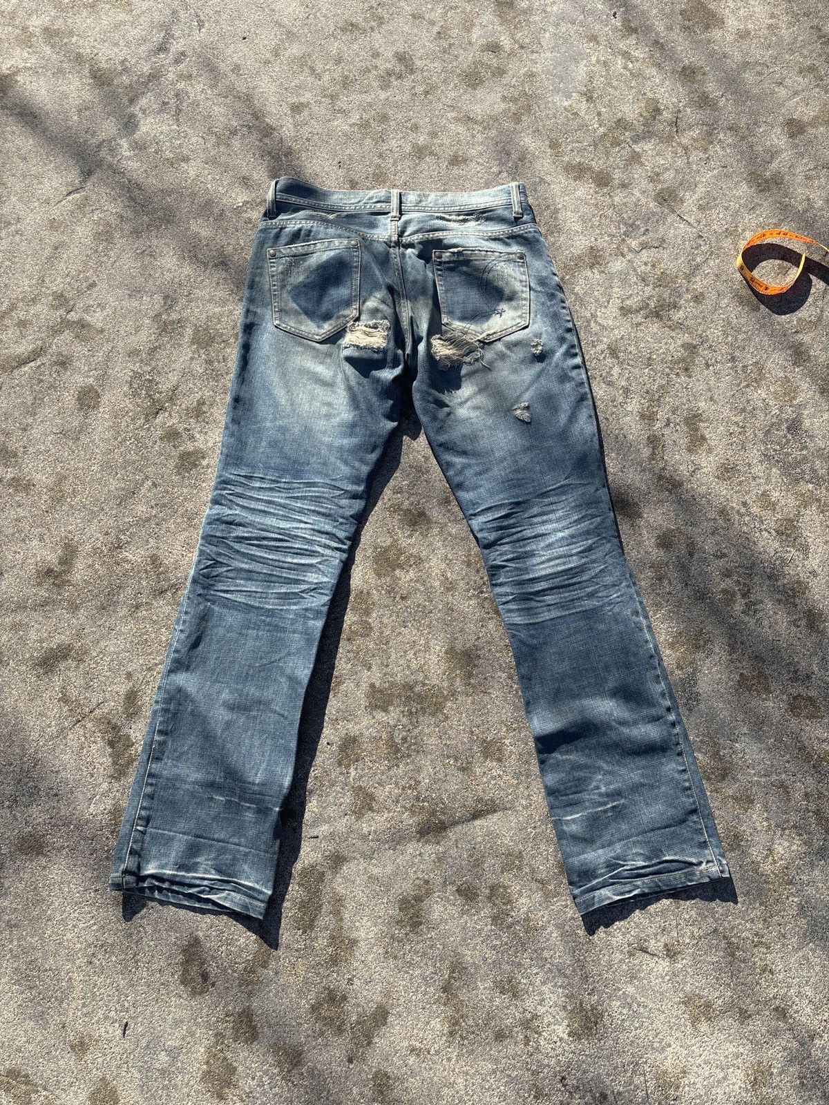 Japanese Brand Distressed Patchwork Exhibitionist Denim 32x32 Size US 32 / EU 48 - 1 Thumbnail