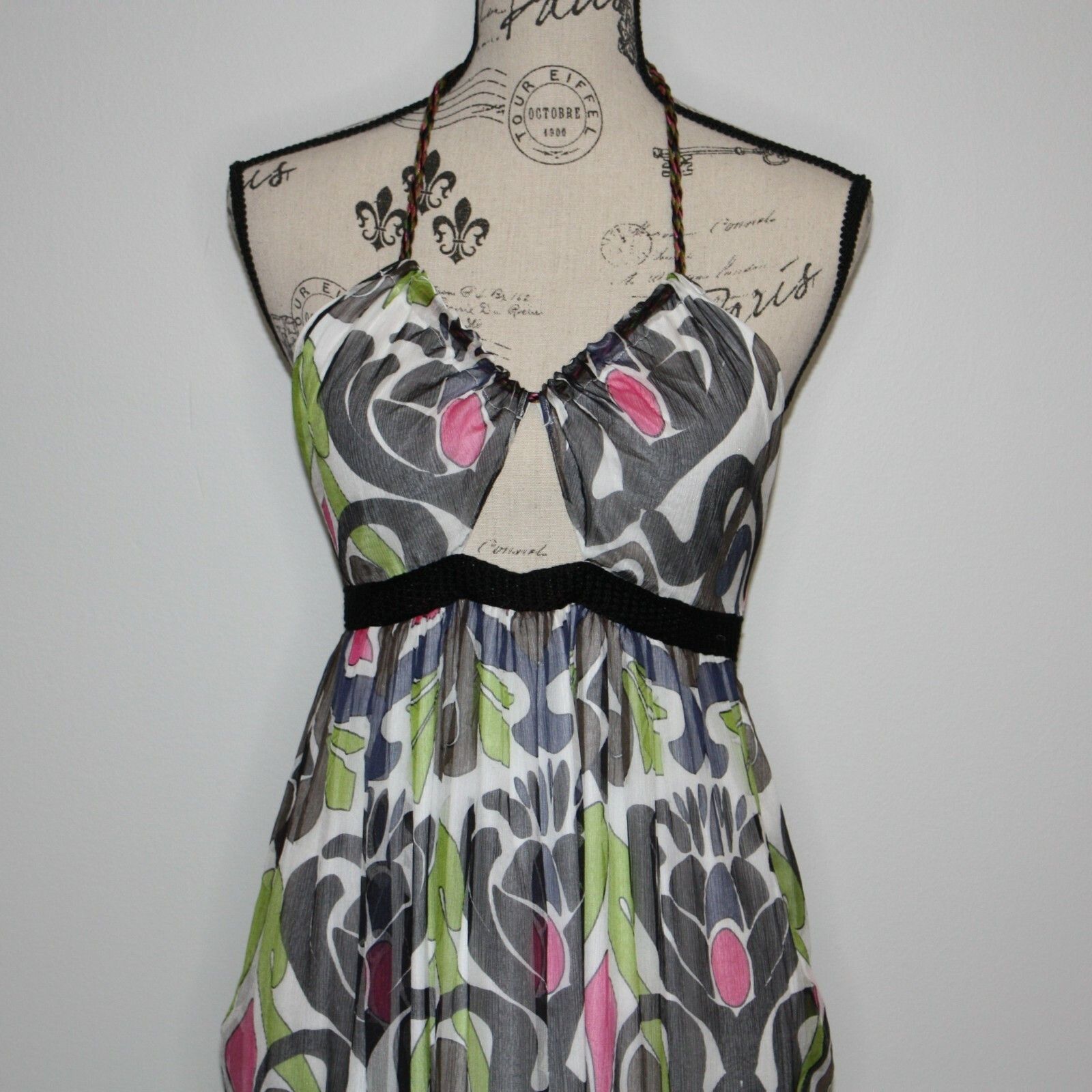 Missoni M Missoni Chiffon Halter Dress with Crochet Pom Poms $861 Size M / US 6-8 / IT 42-44 - 15 Thumbnail