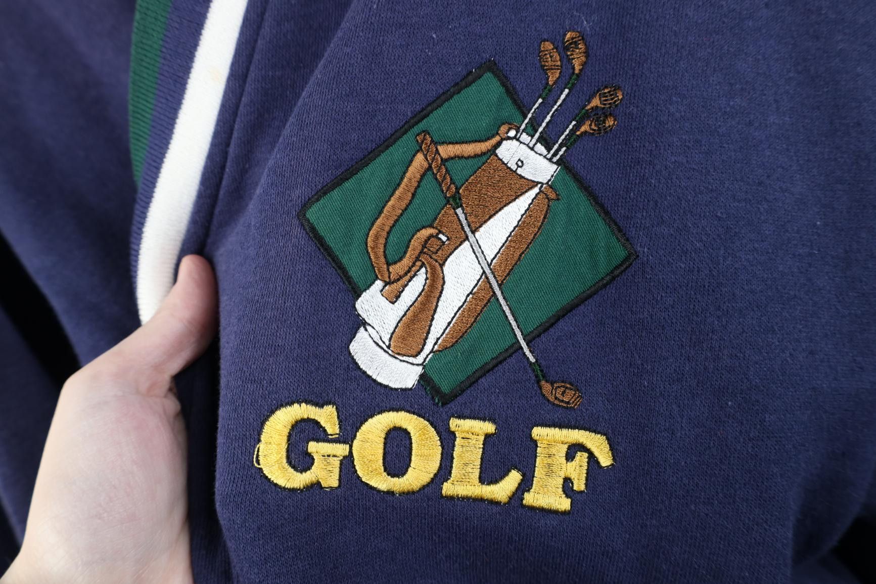 Vintage Vintage 90s Streetwear Golf Golfing Cardigan Sweatshirt Blue Size US XL / EU 56 / 4 - 4 Thumbnail