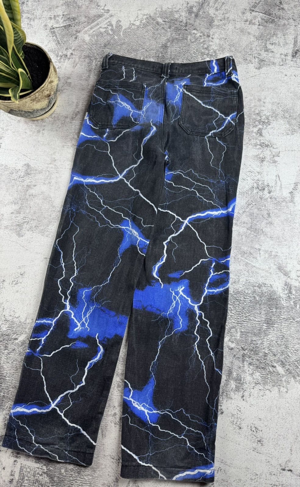 Jaded London Jaded London Blue Lighting Print Skate Jeans Pants Trousers Size US 30 / EU 46 - 4 Thumbnail