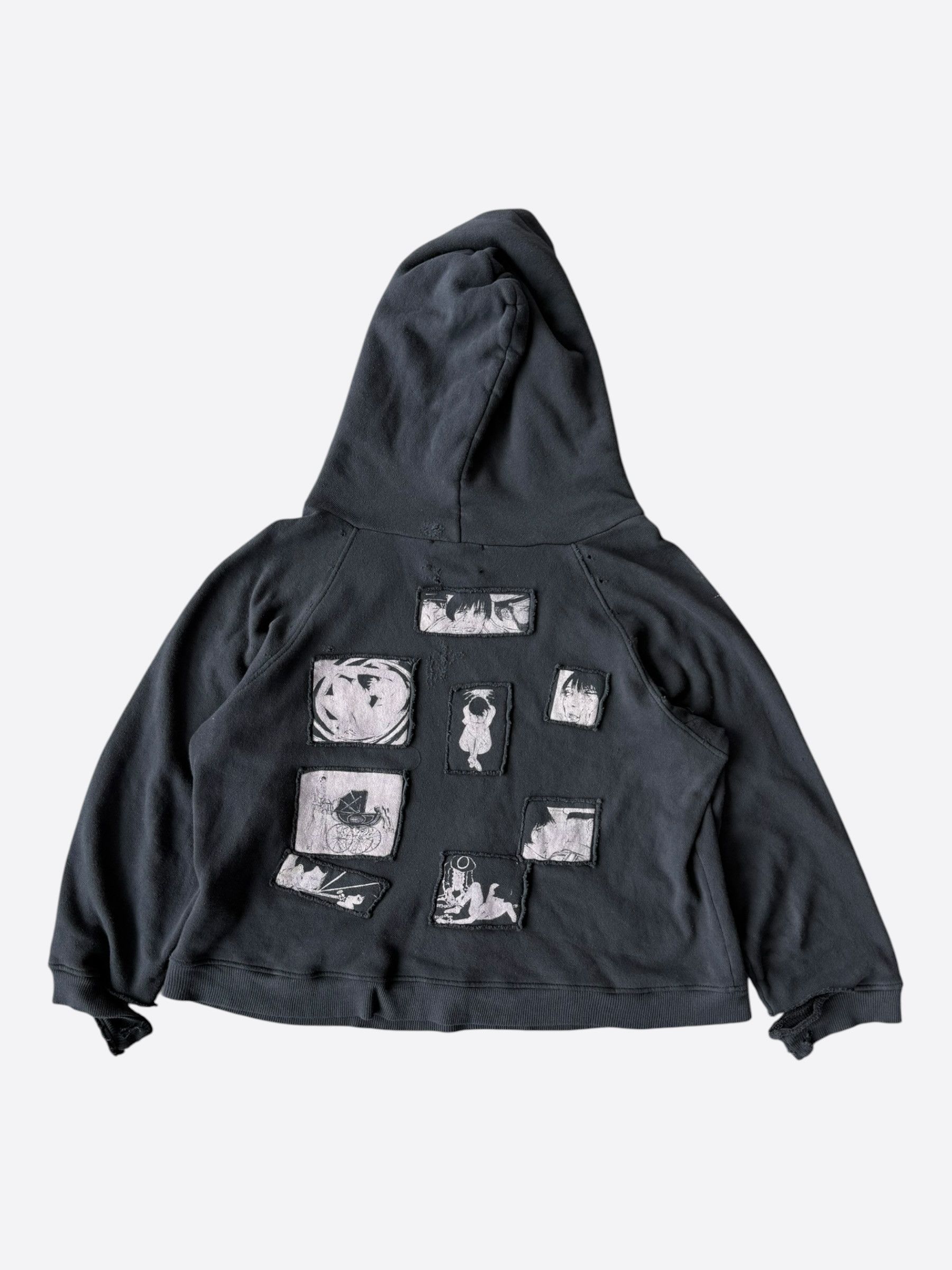 Enfants Riches Deprimes Faded Black & White Shrunken Patch Hoodie Size US S / EU 44-46 / 1 - 2 Thumbnail