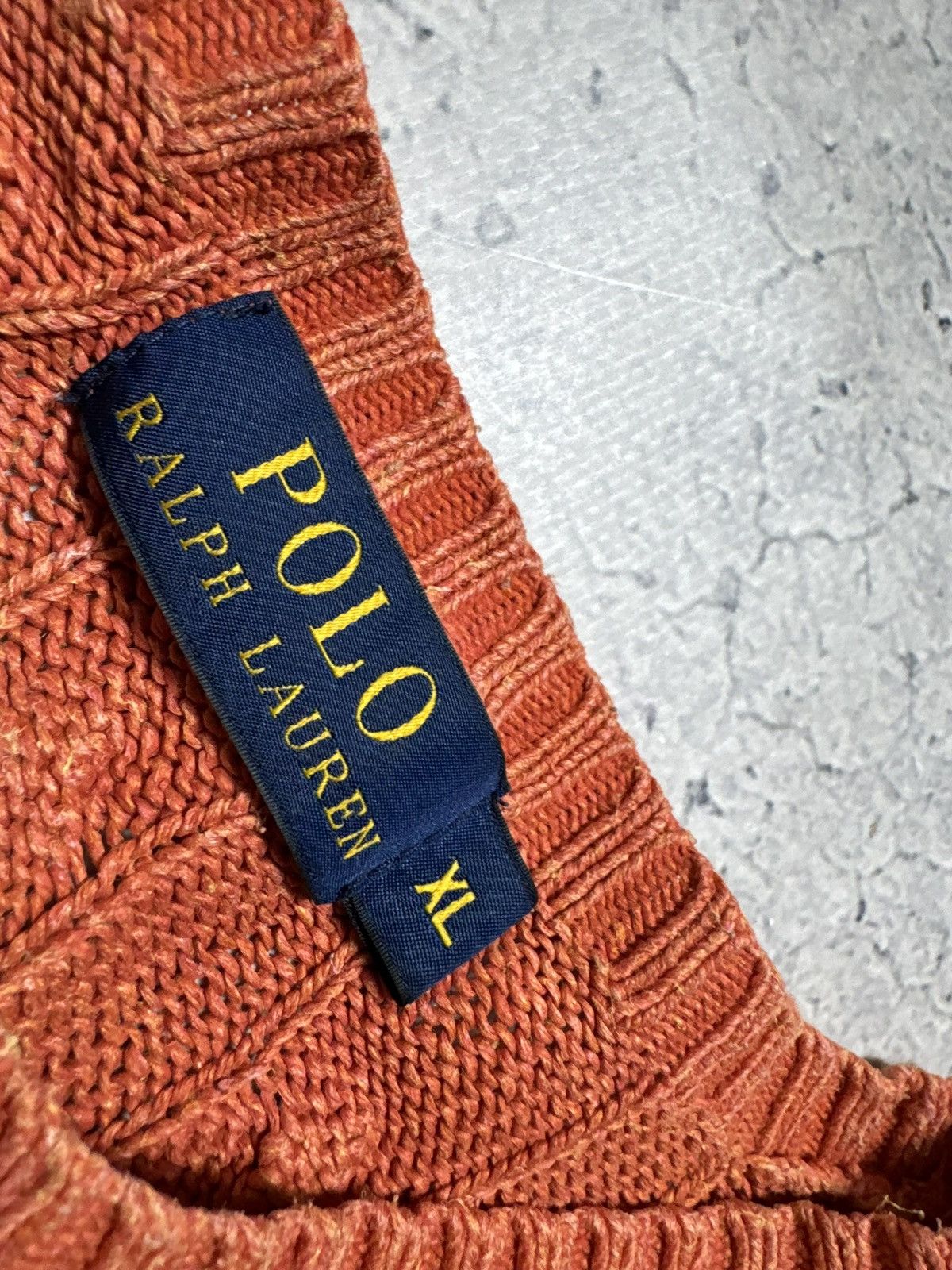 Polo Ralph Lauren Polo Ralph Lauren Cable Knit Sweater Orange Size XL Size US XL / EU 56 / 4 - 6 Thumbnail