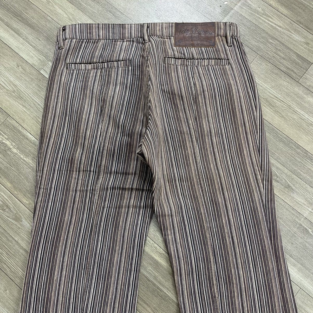 Tete Homme 2000s Tete Homme Issey Miyake Striped Lgb Style Flared Jeans Size US 33 - 10 Thumbnail