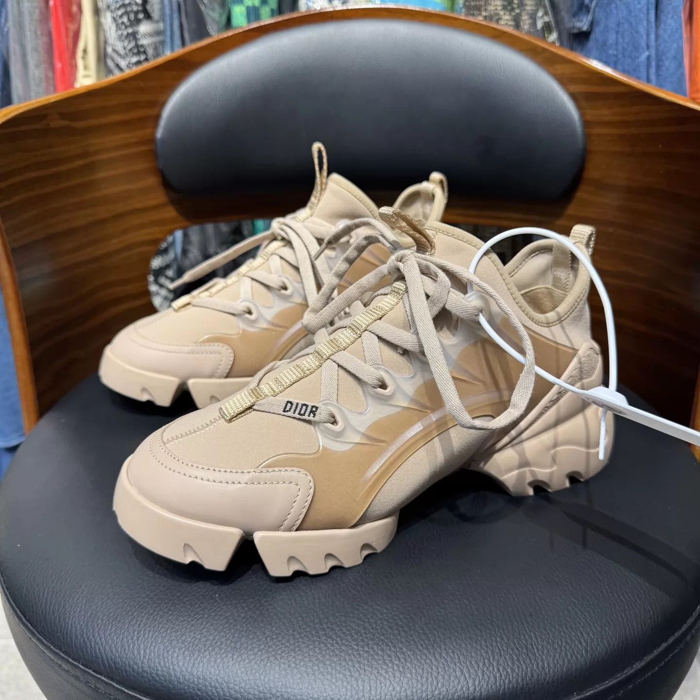 Dior DIOR D-Connect Lambskin Nude Sneakers 36.5 Worn Once Size US 6 / IT 36 - 1 Thumbnail