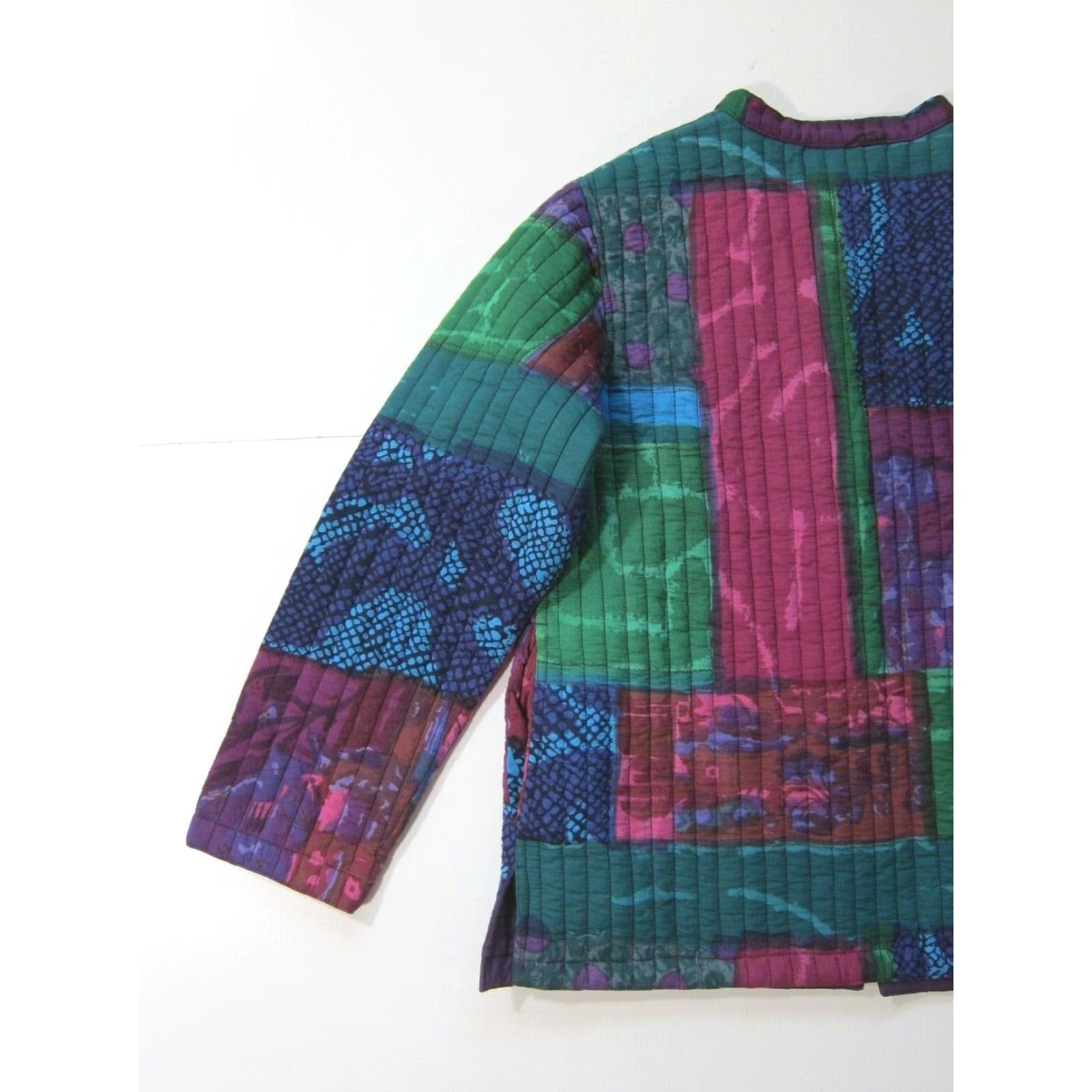 Vintage Phool India 100% Cotton Floral Purple Green Quilted Tie Dye Blazer Jacket Medium Size M / US 6-8 / IT 42-44 - 5 Thumbnail