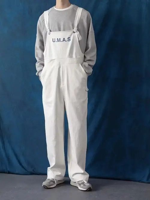 Japanese Brand 20AW Indigo Union Japan White Worker Marine Overall Size US 31 - 4 Thumbnail